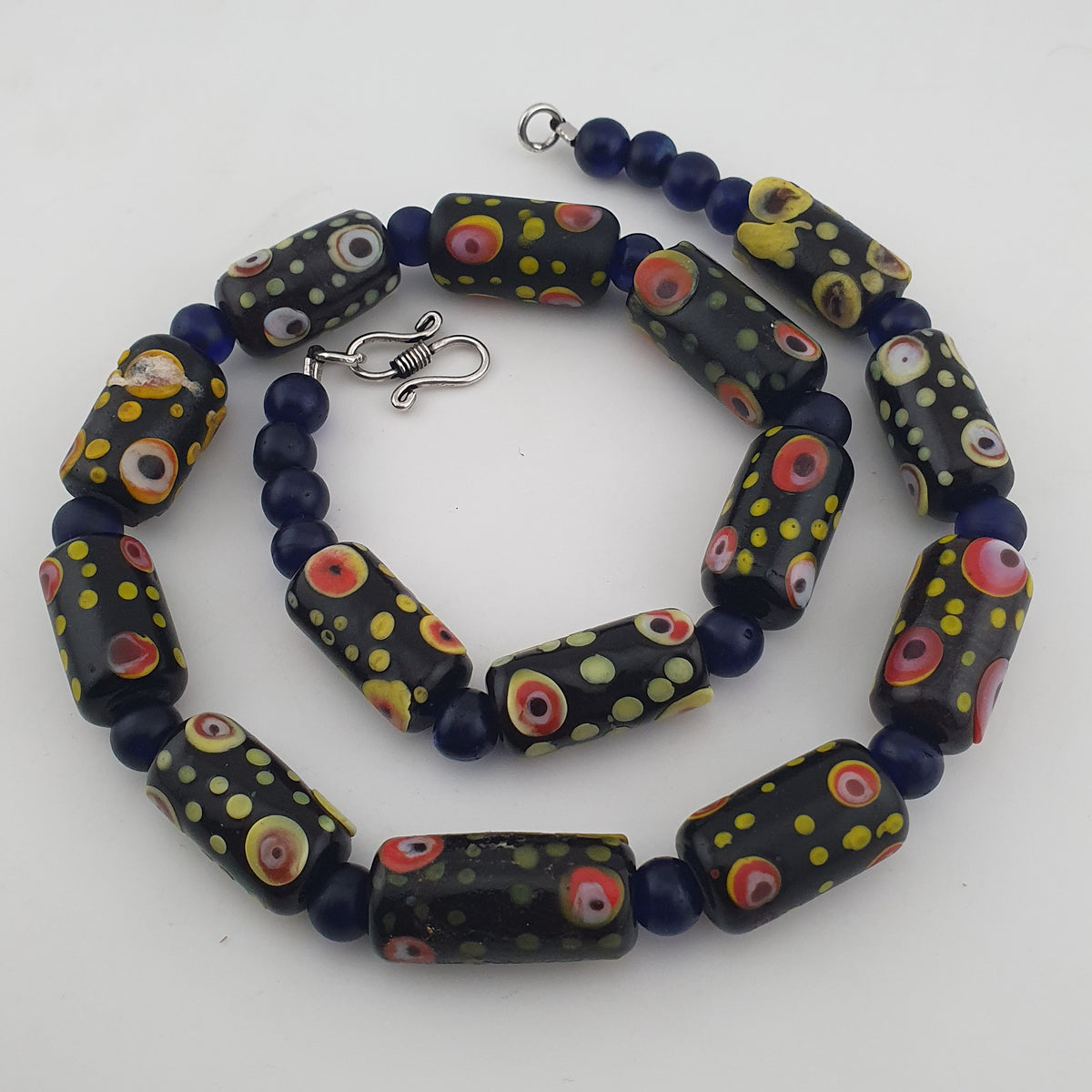 Vintage Venetian Style Eyes Glass Beads Necklace