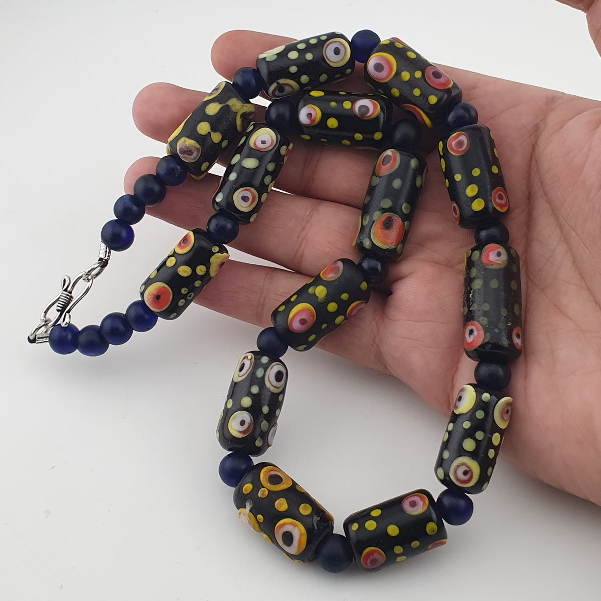 Vintage Venetian Style Eyes Glass Beads Necklace
