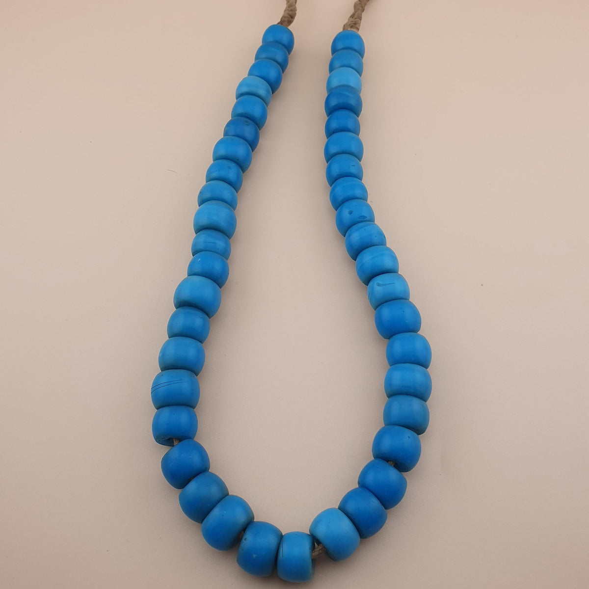 Antique Turqouise Blue African Style Glass Beads Strand 16 inches