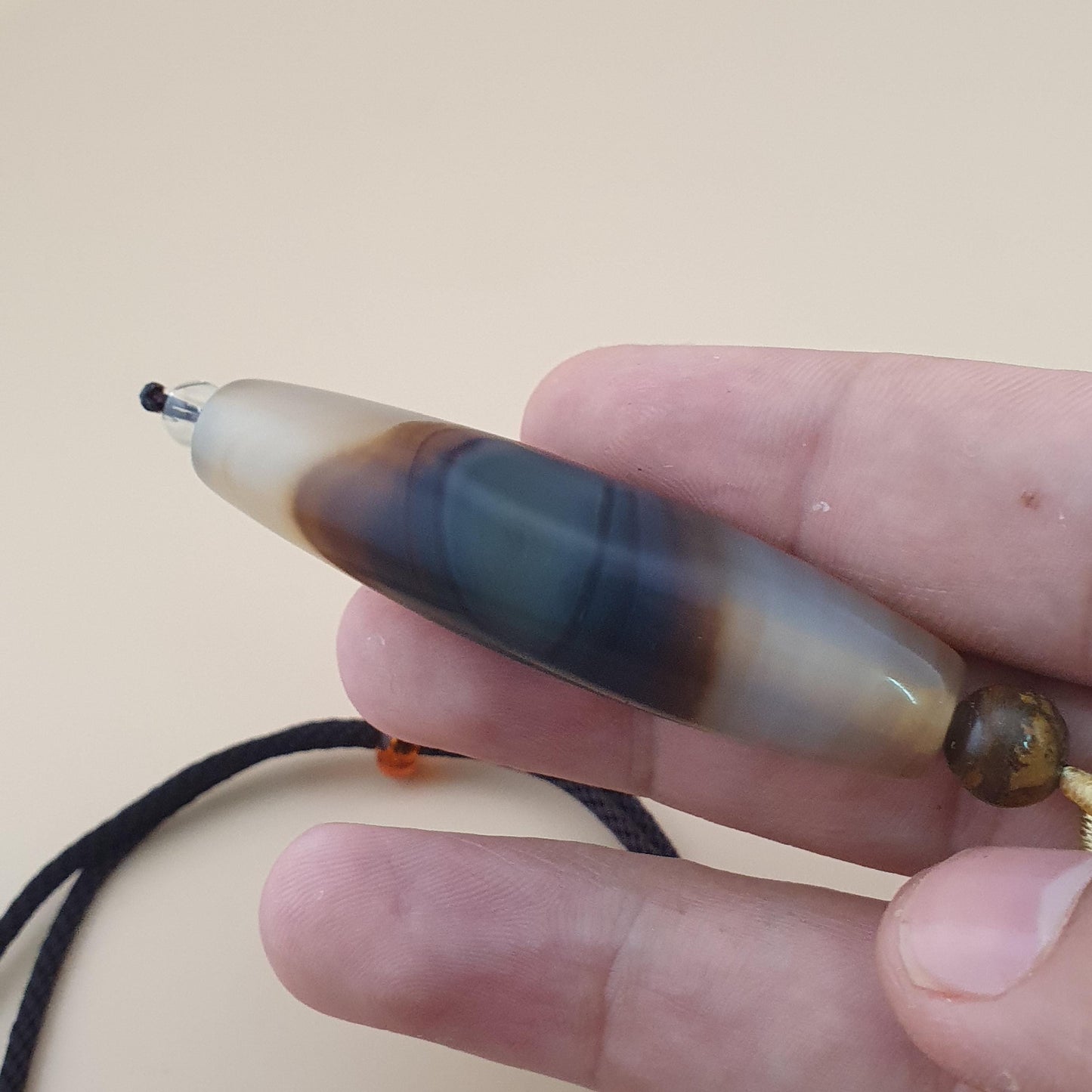 Vintage Natural Eyes Yemeni Suliemani Agate Bead Amulet
