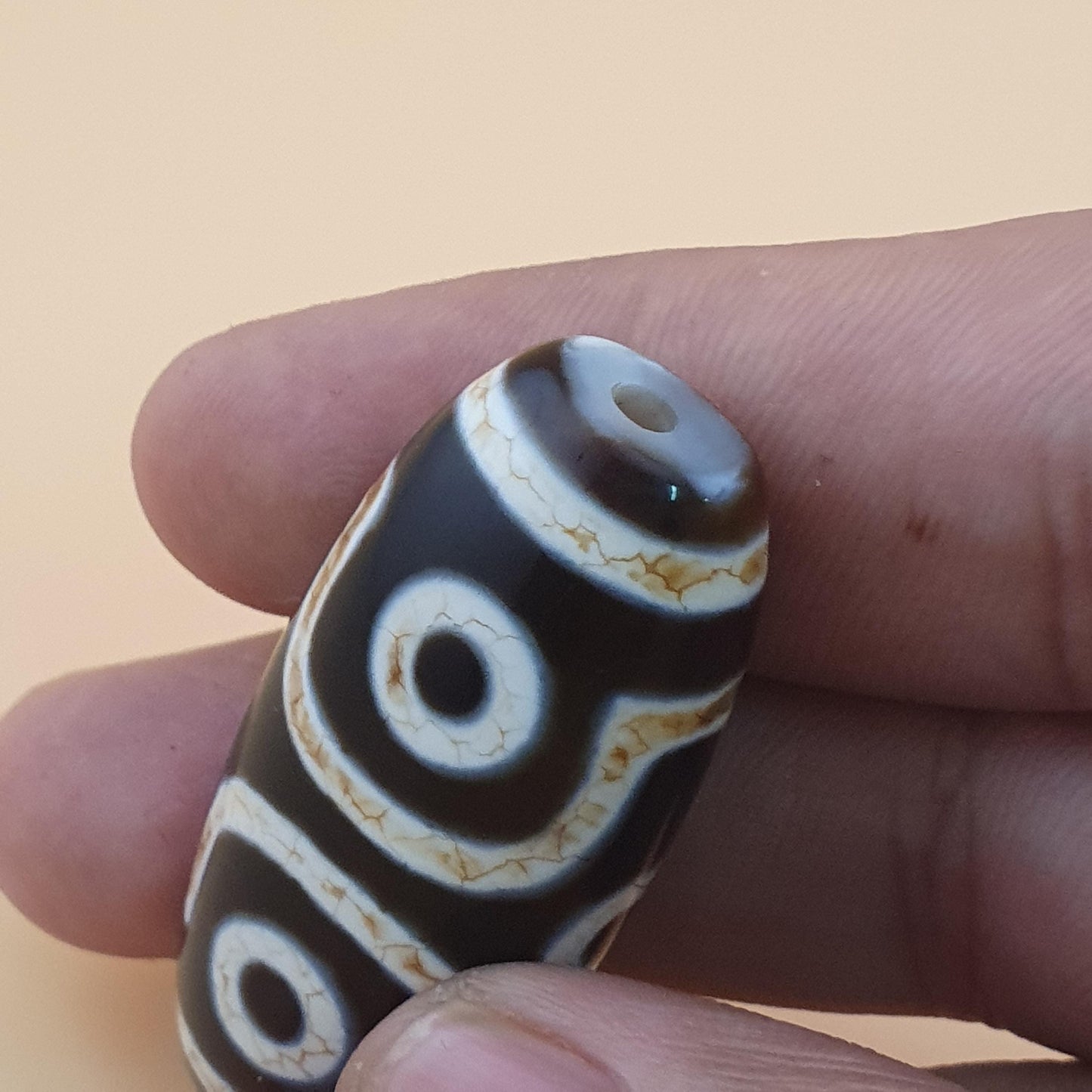 Vintage Himalaya Tibet 6 Augen Achat Dzi Perlen Amulett