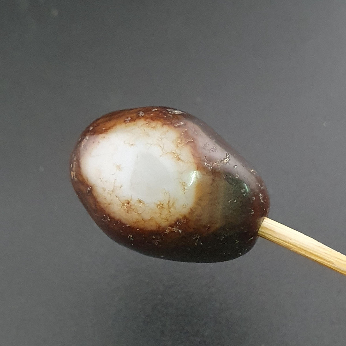 Vintage Natural Eyes Suliemani Agate Bead 27.3mm x 19.3mm