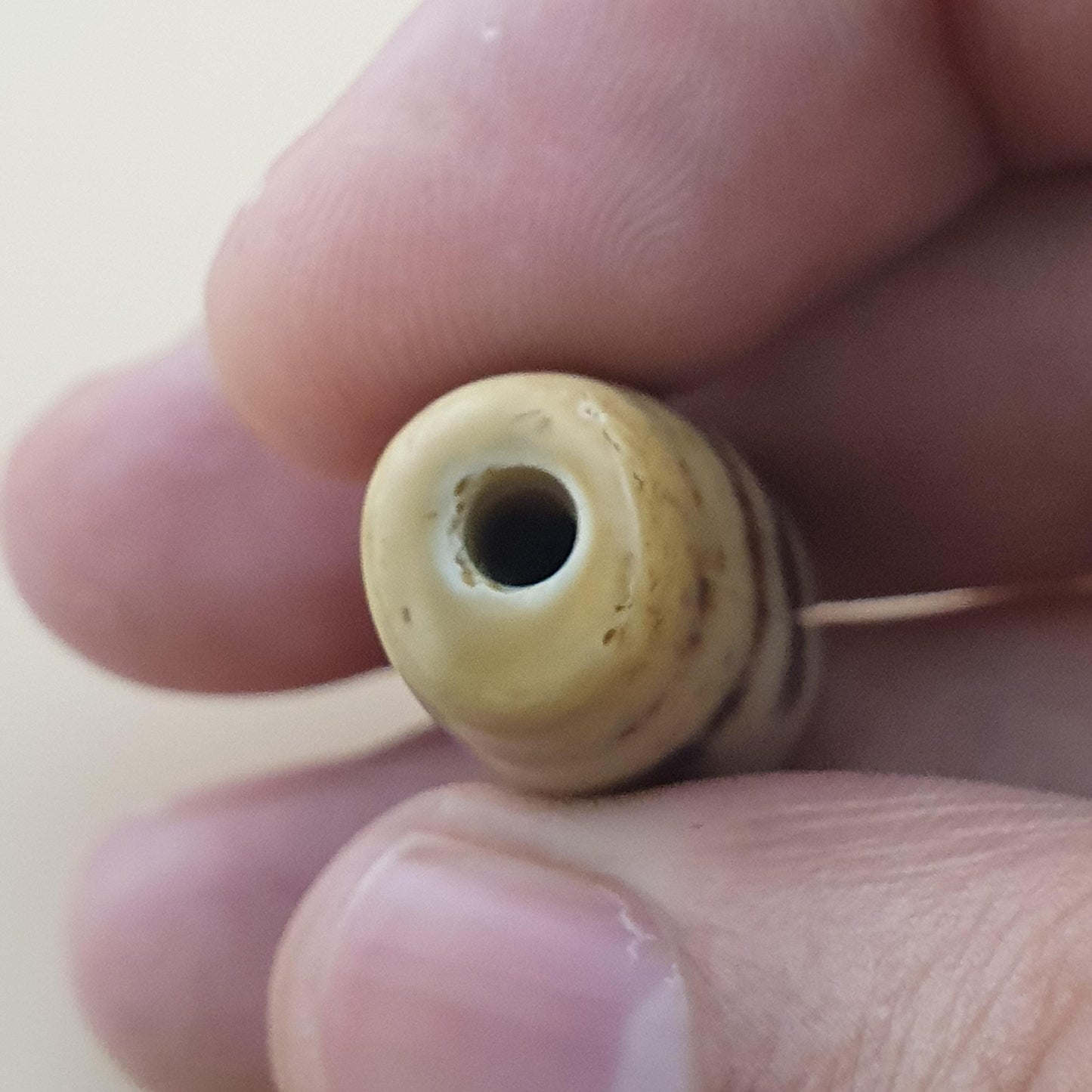 Vintage Unique Pattern Himalayan Tibetan Agate Bead Amulet