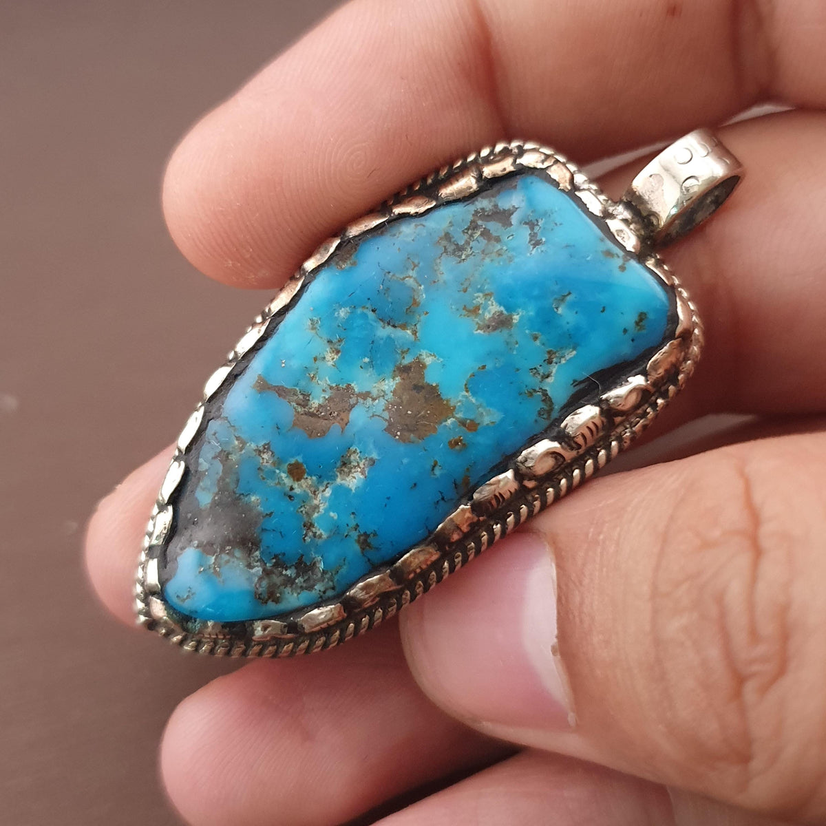 Vintage Turqouise & Brass Beatiful Desgin Pendant