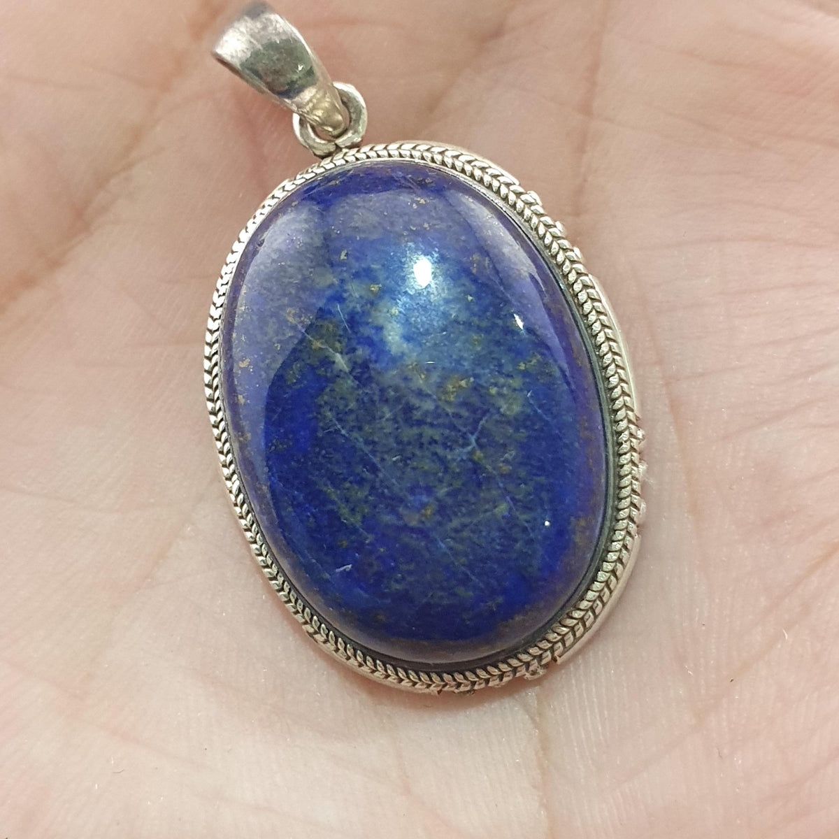 Pendentif vintage en argent sterling 925 avec lapis-lazuli