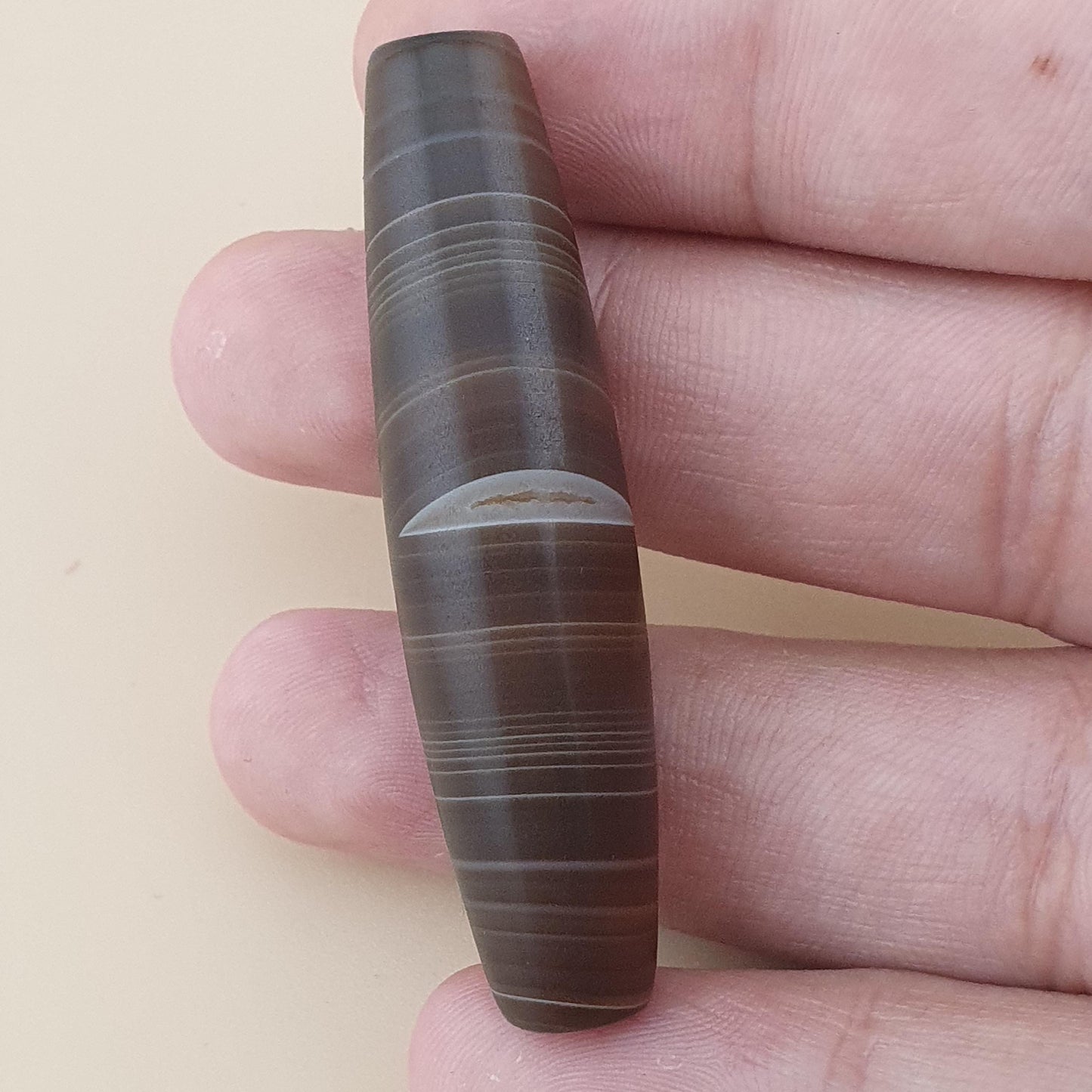 Vintage Middle Eastern Natural Eye Yemeni Suliemani Agate Bead Amulet Pendant