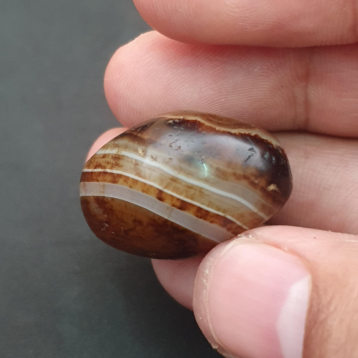 Perles d'agate œil de Souleimani vintage rares naturelles, amulette
