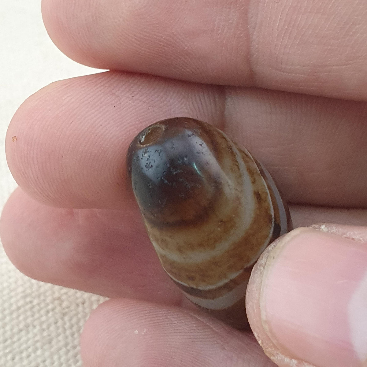Amulette vintage en agate œil de Souleiman