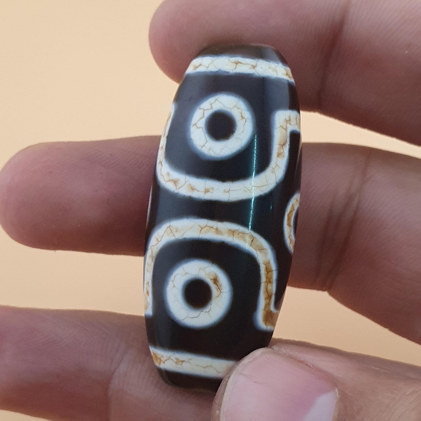 Vintage Himalaya Tibet 6 Augen Achat Dzi Perlen Amulett