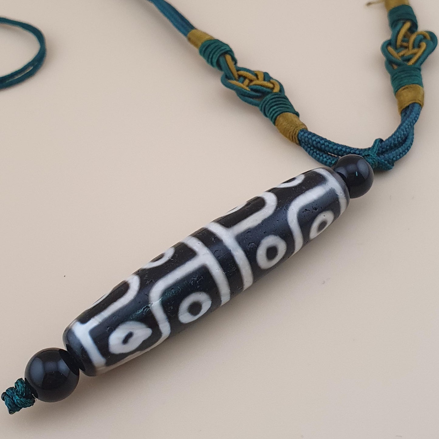 Vintage Seltene 12-äugige tibetische Dzi Perlen Anhänger Halskette Himalaya Achat Amulett