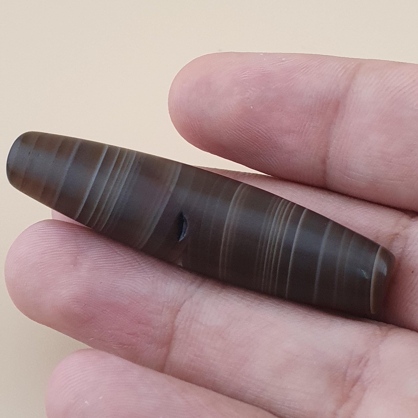 Vintage Middle Eastern Natural Eye Yemeni Suliemani Agate Bead Amulet Pendant
