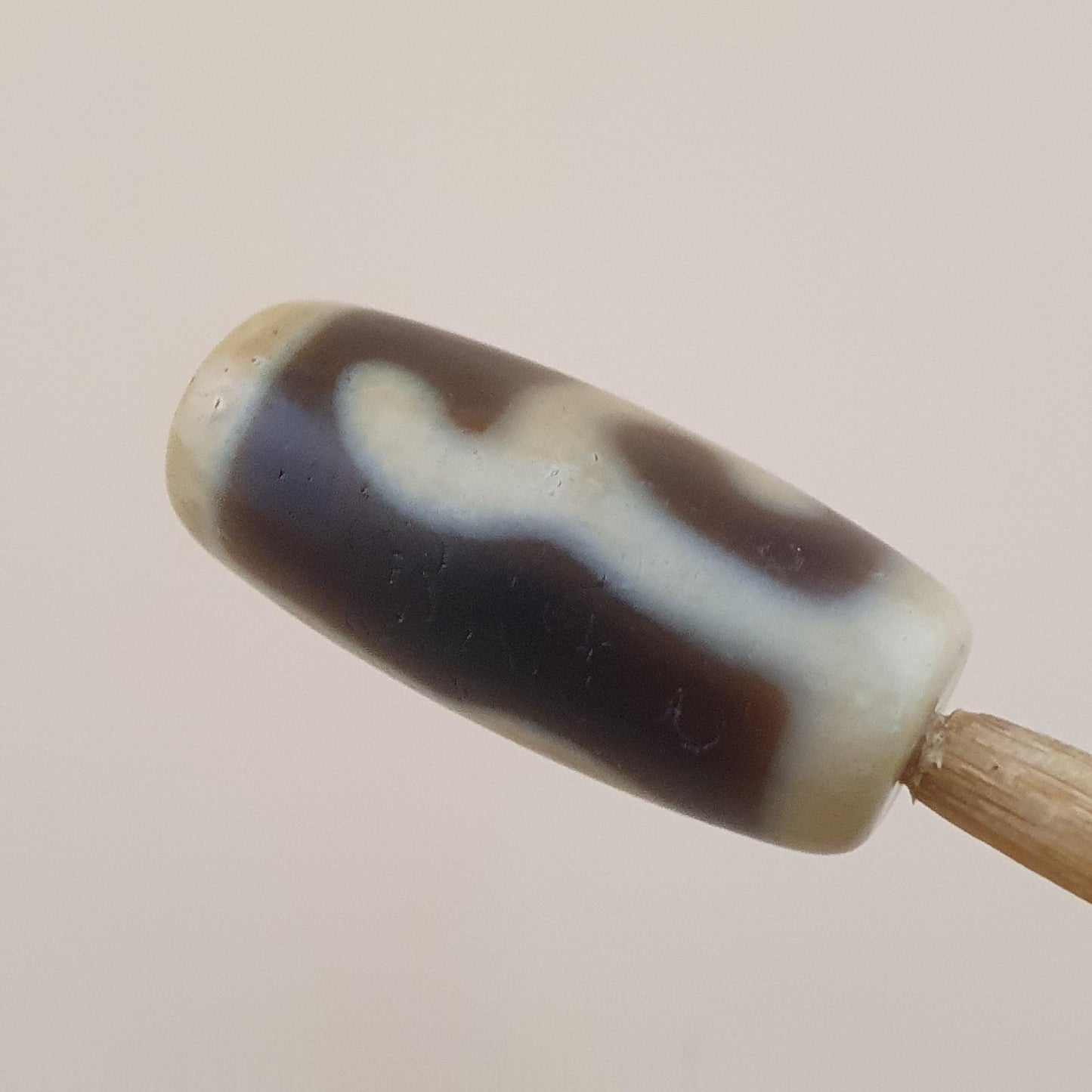 Vintage Unique Pattern Himalayan Tibetan Agate Dzi Bead Amulet