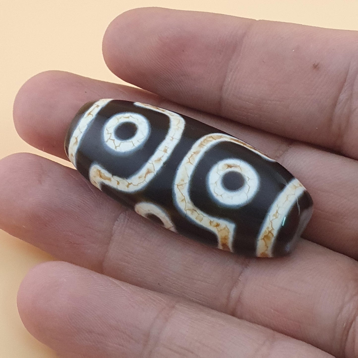 Vintage Himalaya Tibet 6 Augen Achat Dzi Perlen Amulett