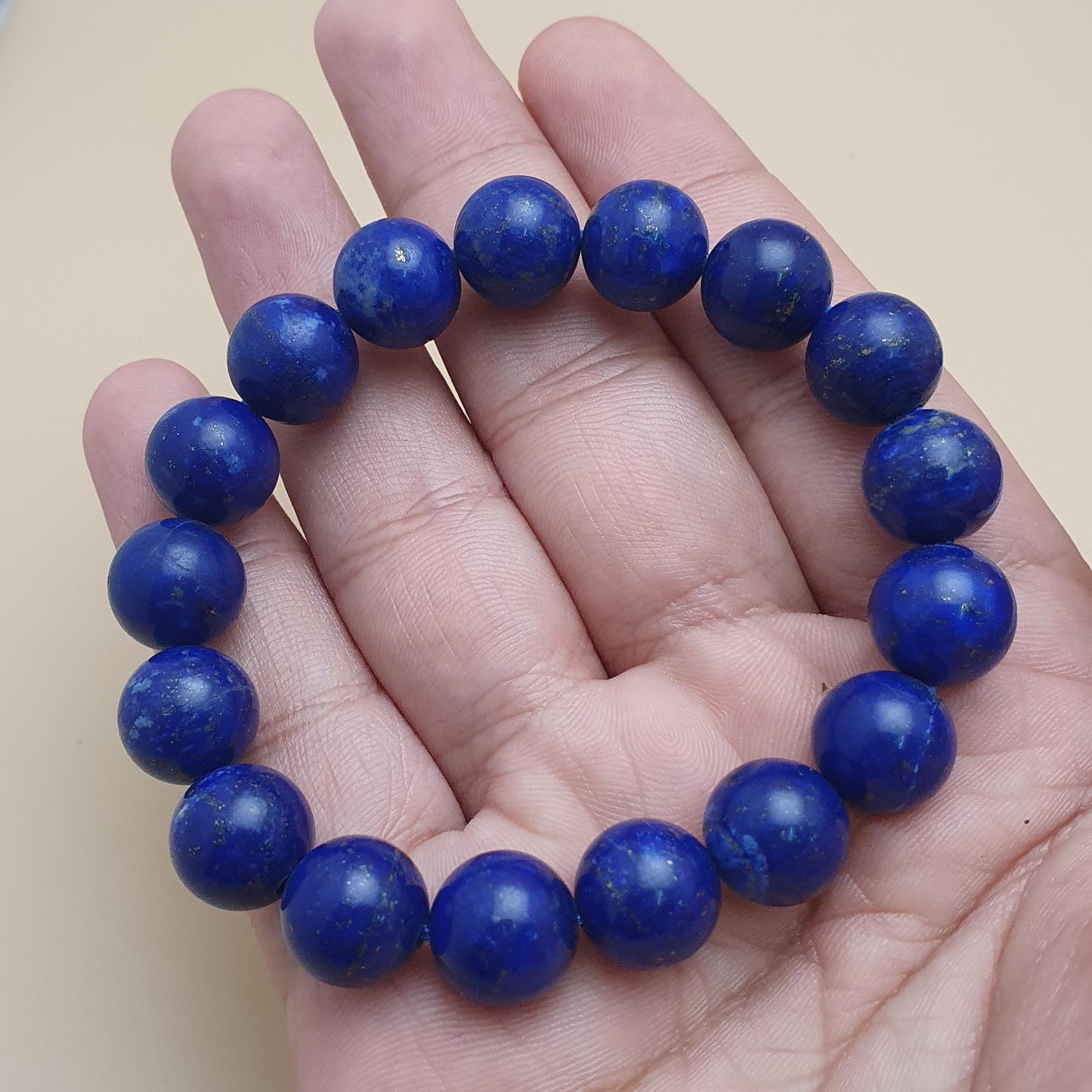 Lapislazuli Armband poliert 11mm Edelsteinperlen