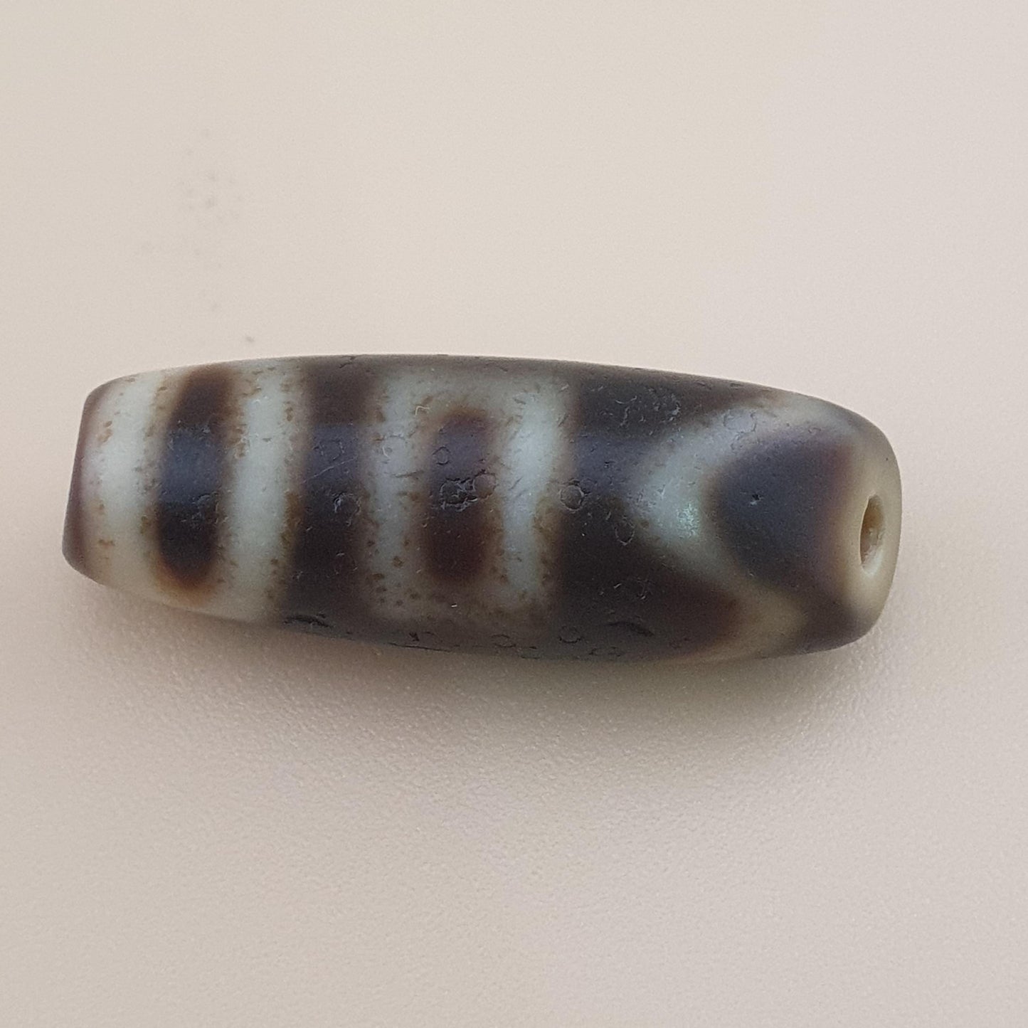 Vintage Circle Square Himalayan Tibetan Agate Dzi Bead Amulet