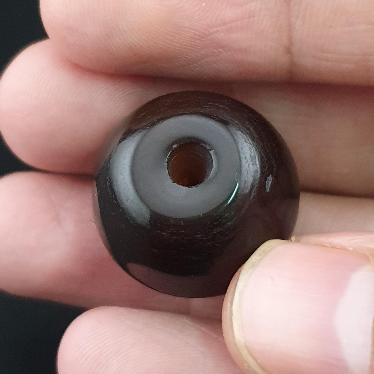 Perle d'agate naturelle vintage en forme de pneu Suliemani