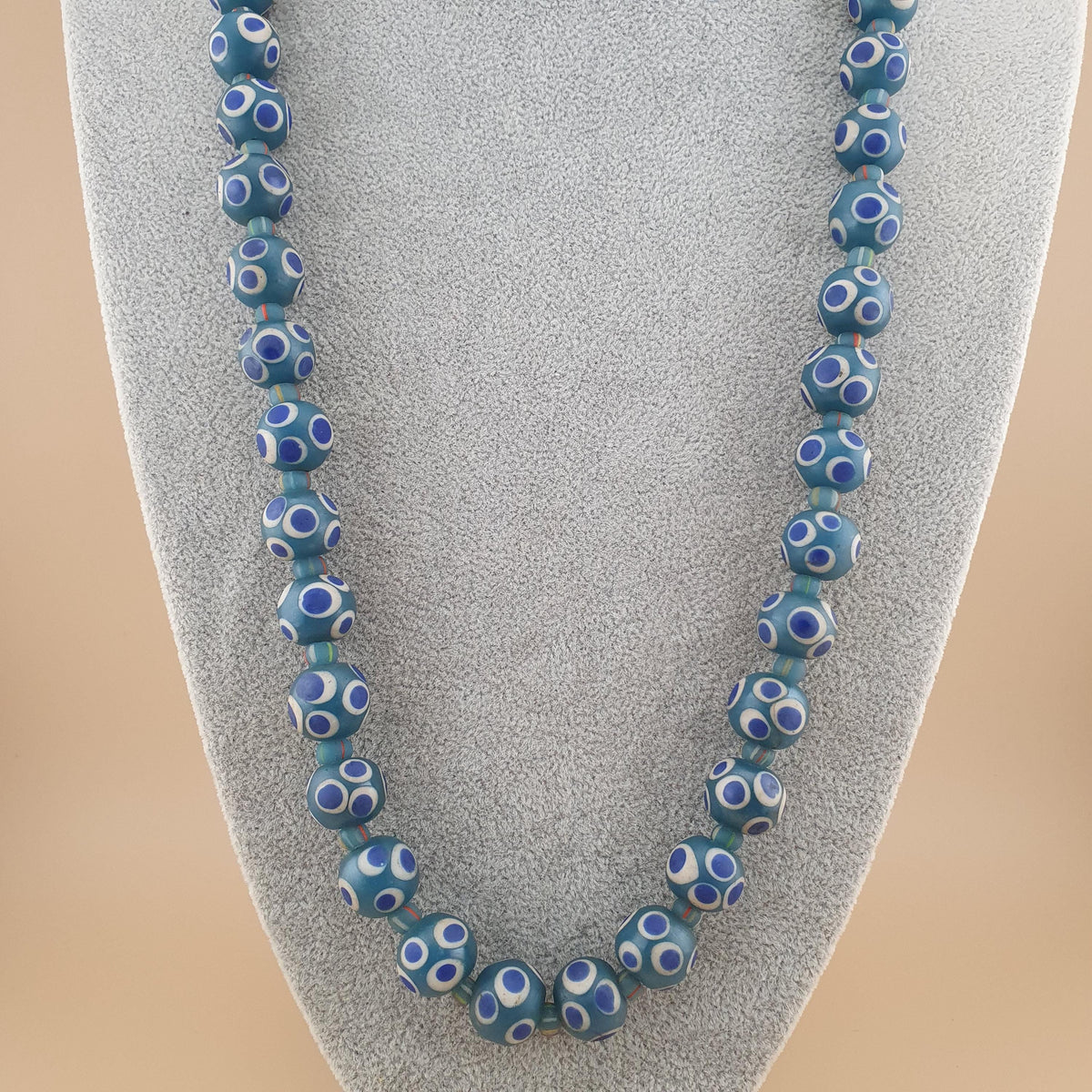 Vintage Thousand Eyes Venetian Style Glass Beads Necklace 24 inches