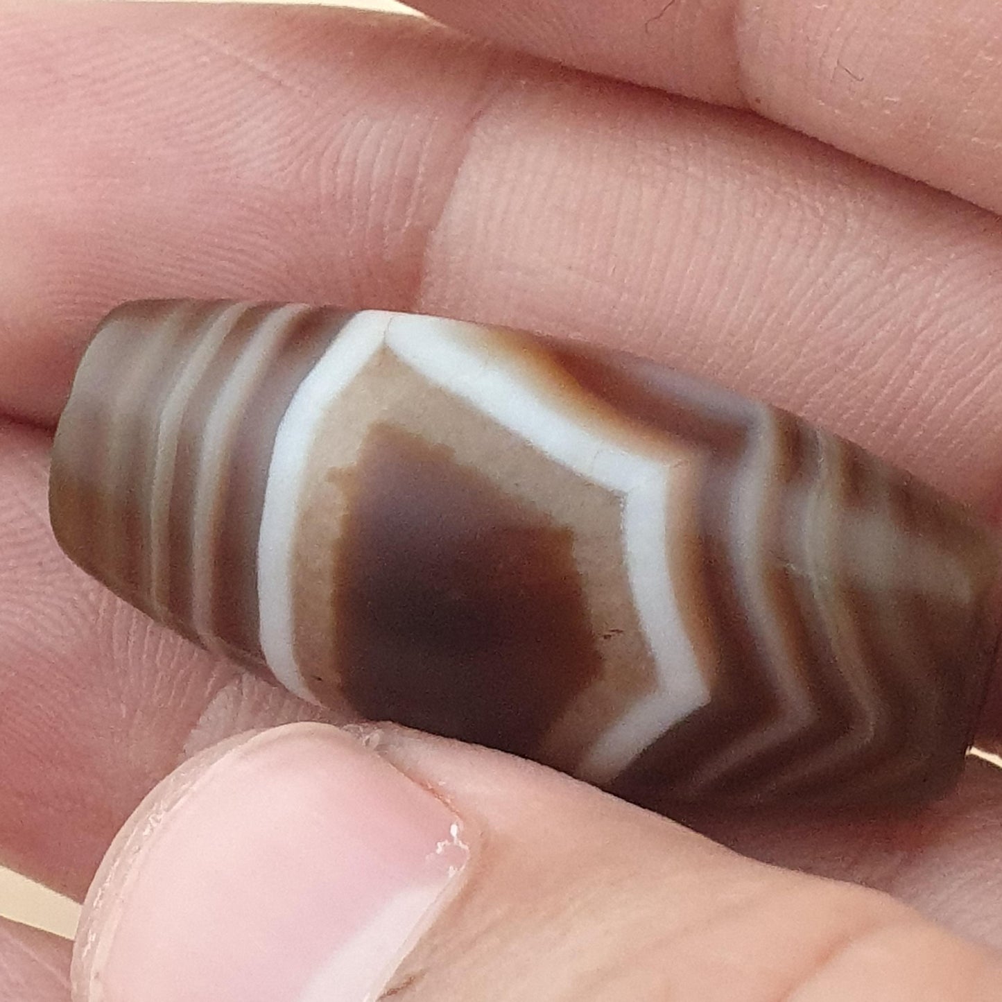 Vintage Middle Eastern Yemeni Suliemani Natrual Eye Agate Bead Amulet
