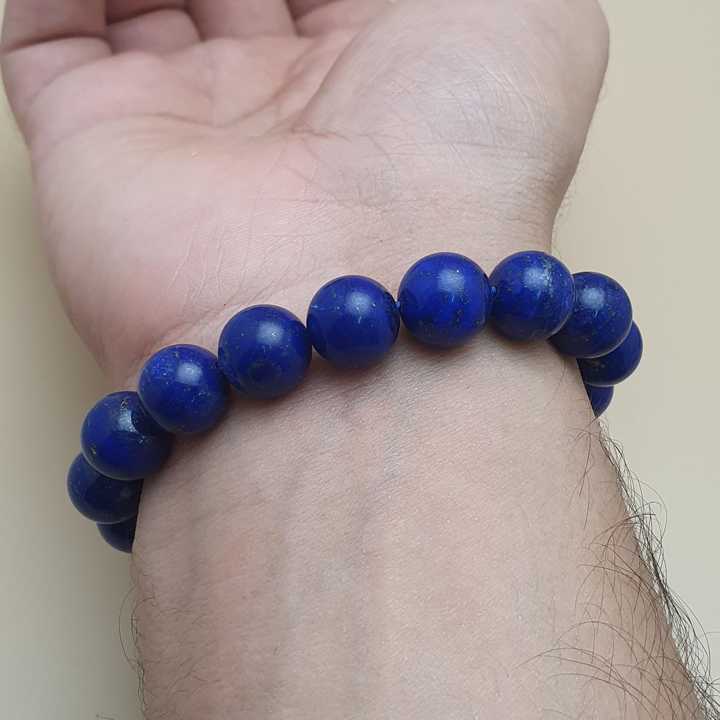 Lapislazuli Armband poliert 11mm Edelsteinperlen