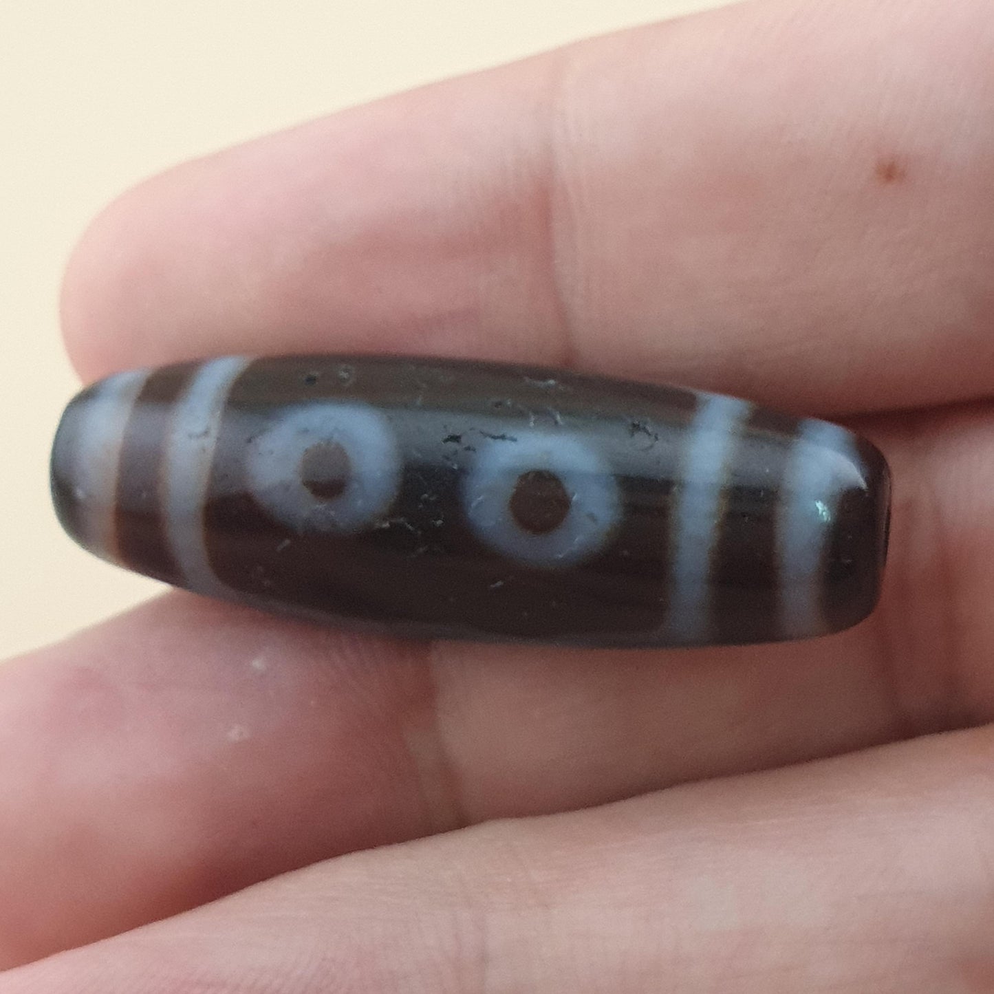Vintage 5 Eyes Himalayan Tibetan Agate Dzi Bead Amulet