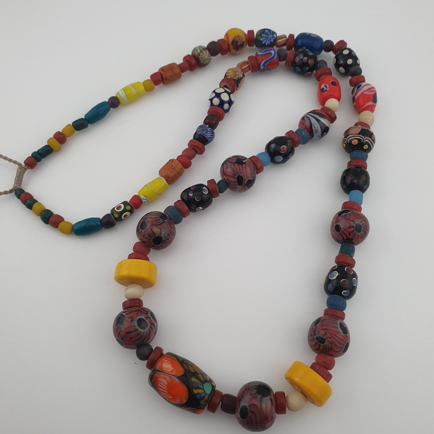 Antique Venetian Style Gabri Eyes & African Glass beads Necklace