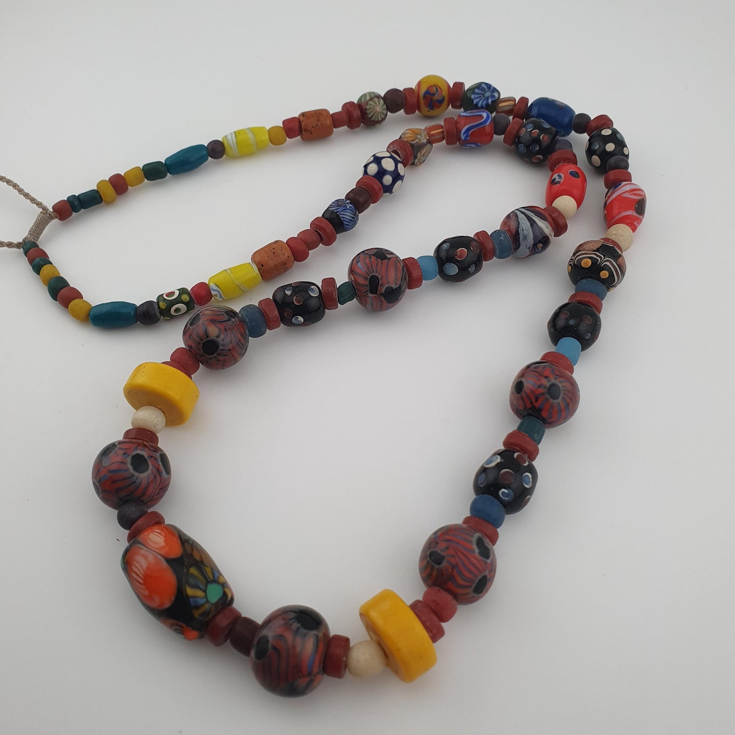 Antique Venetian Style Gabri Eyes & African Glass beads Necklace