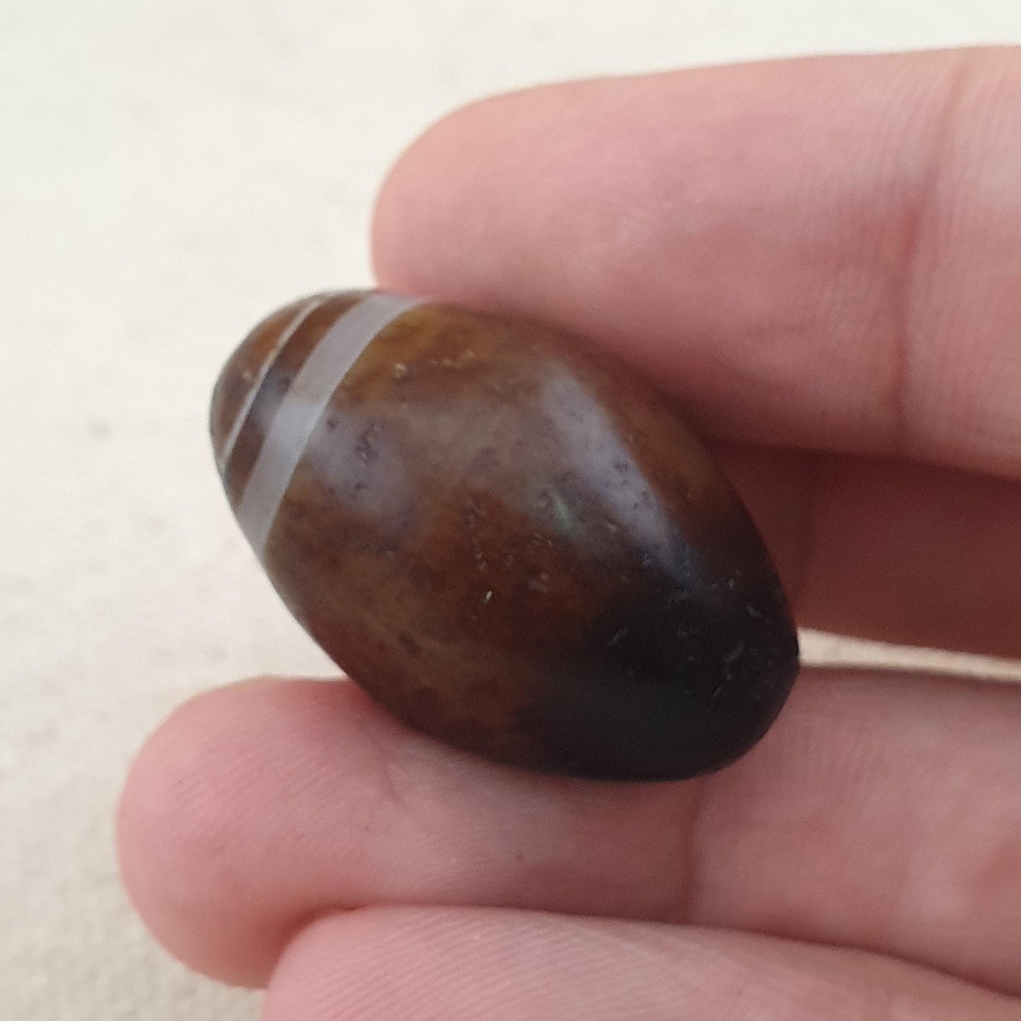 Vintage Suliemani Achat Anhänger: Augenstein Amulett Perle