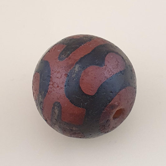 Vintage Carnelian Agate Treasure Vase Pattern Bead Amulet
