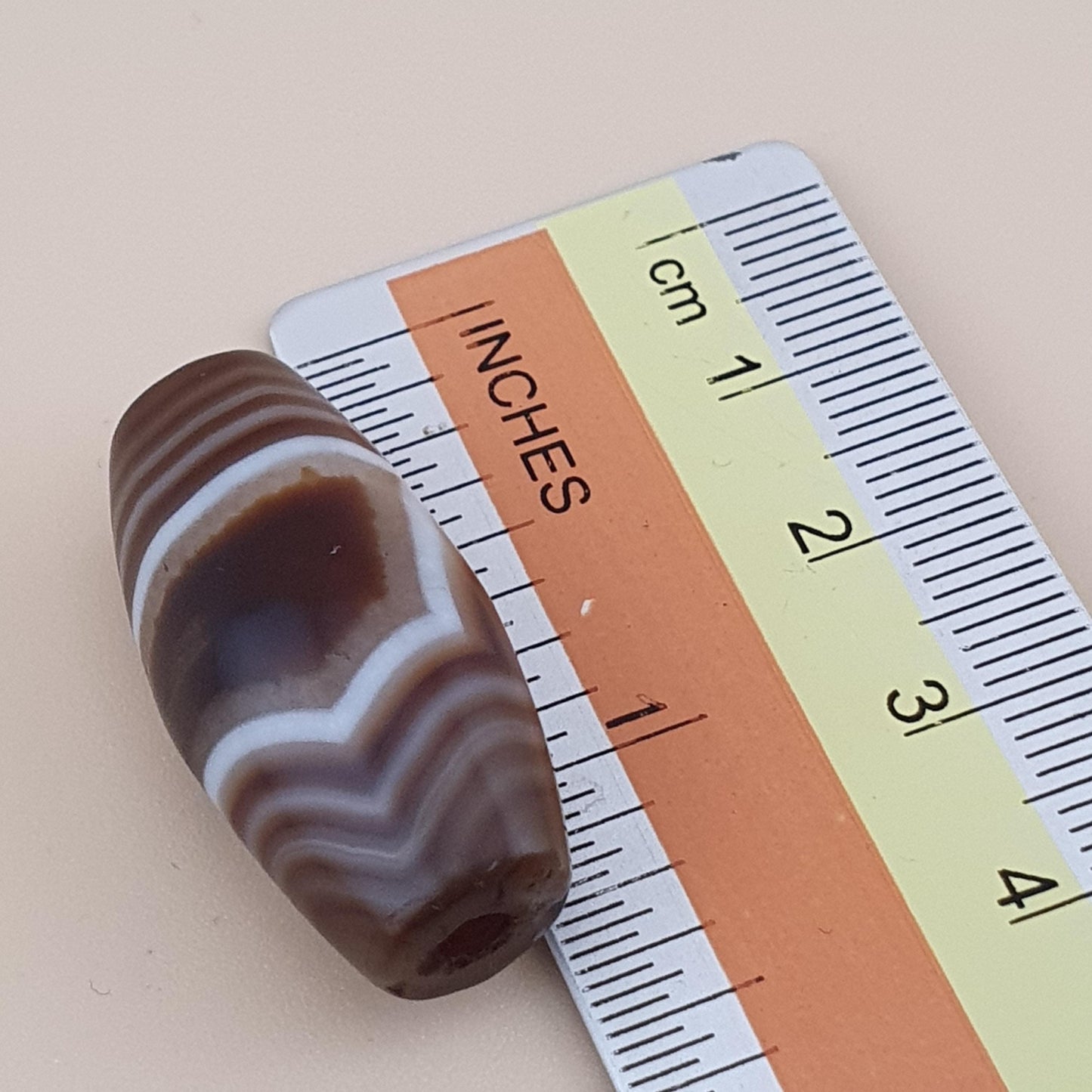 Vintage Middle Eastern Yemeni Suliemani Natrual Eye Agate Bead Amulet