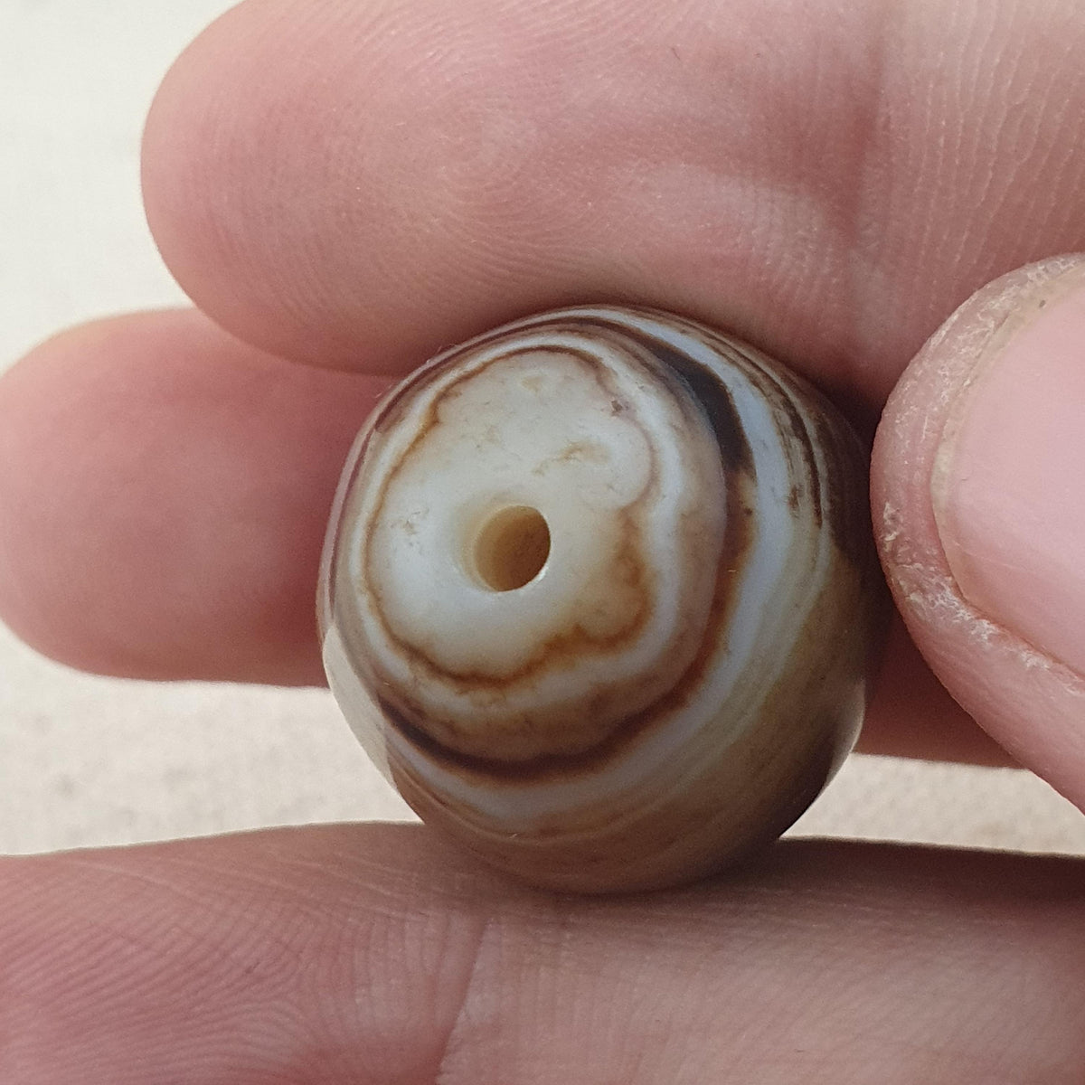 Natural Eyes Pattern Suliemani Agate Bead Amulet