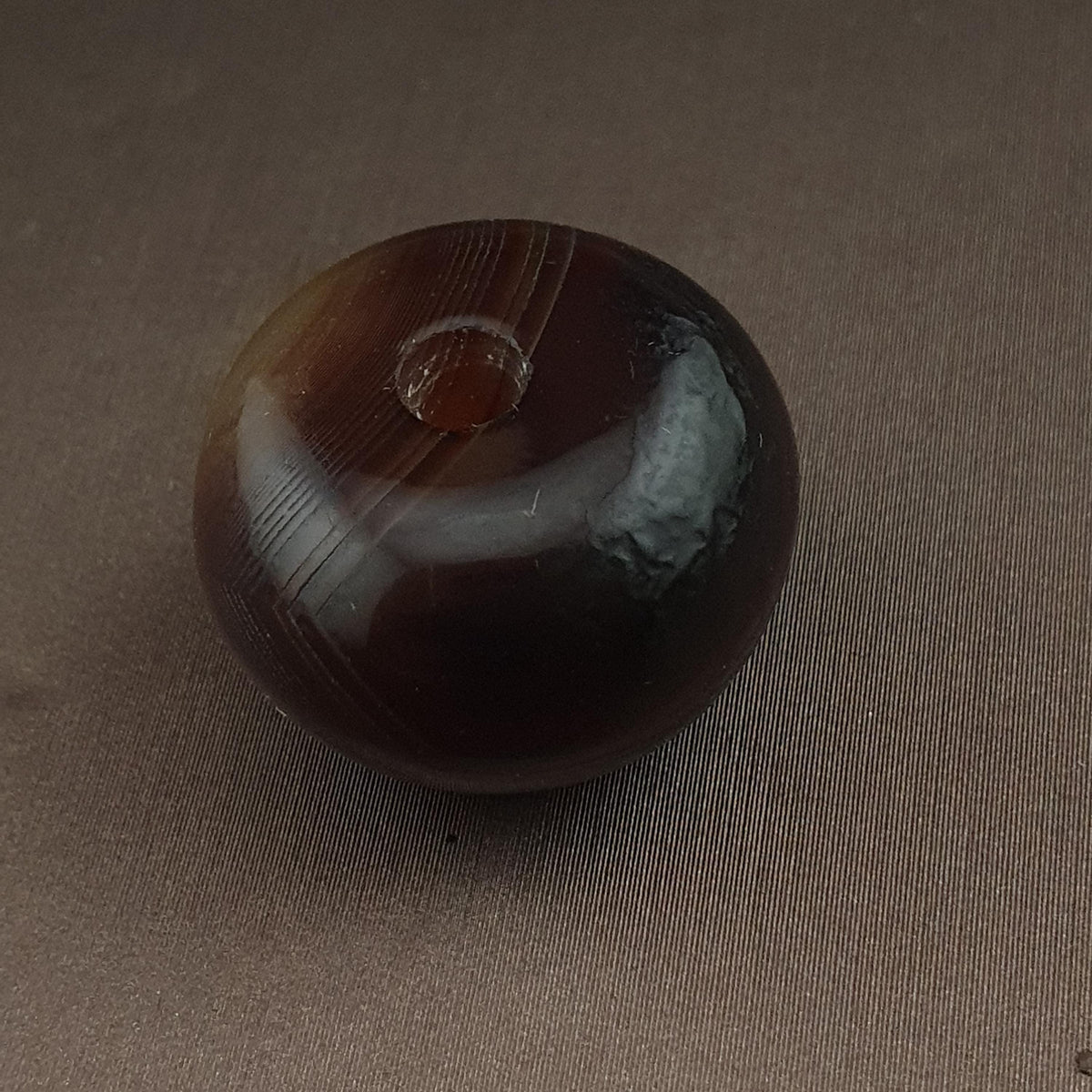 Amulette en Agate Sulemani de Forme Pneu à Motif Naturel Vintage