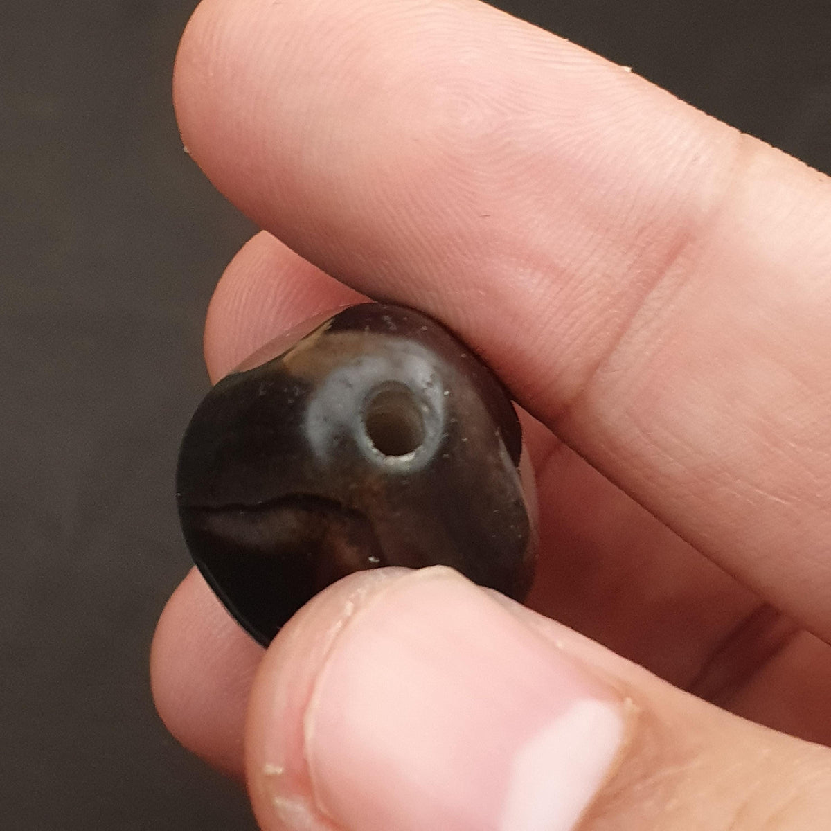 Perle Vintage Naturelle en Agate Suliemani pour Amulette