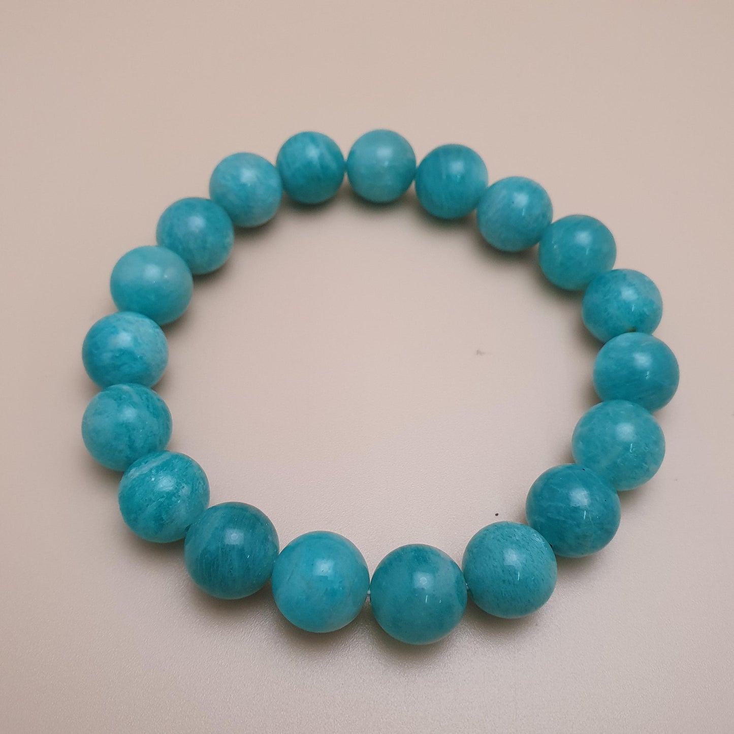 Naturarmband aus Amazonit mit aquagrünen Edelsteinperlen (11mm)