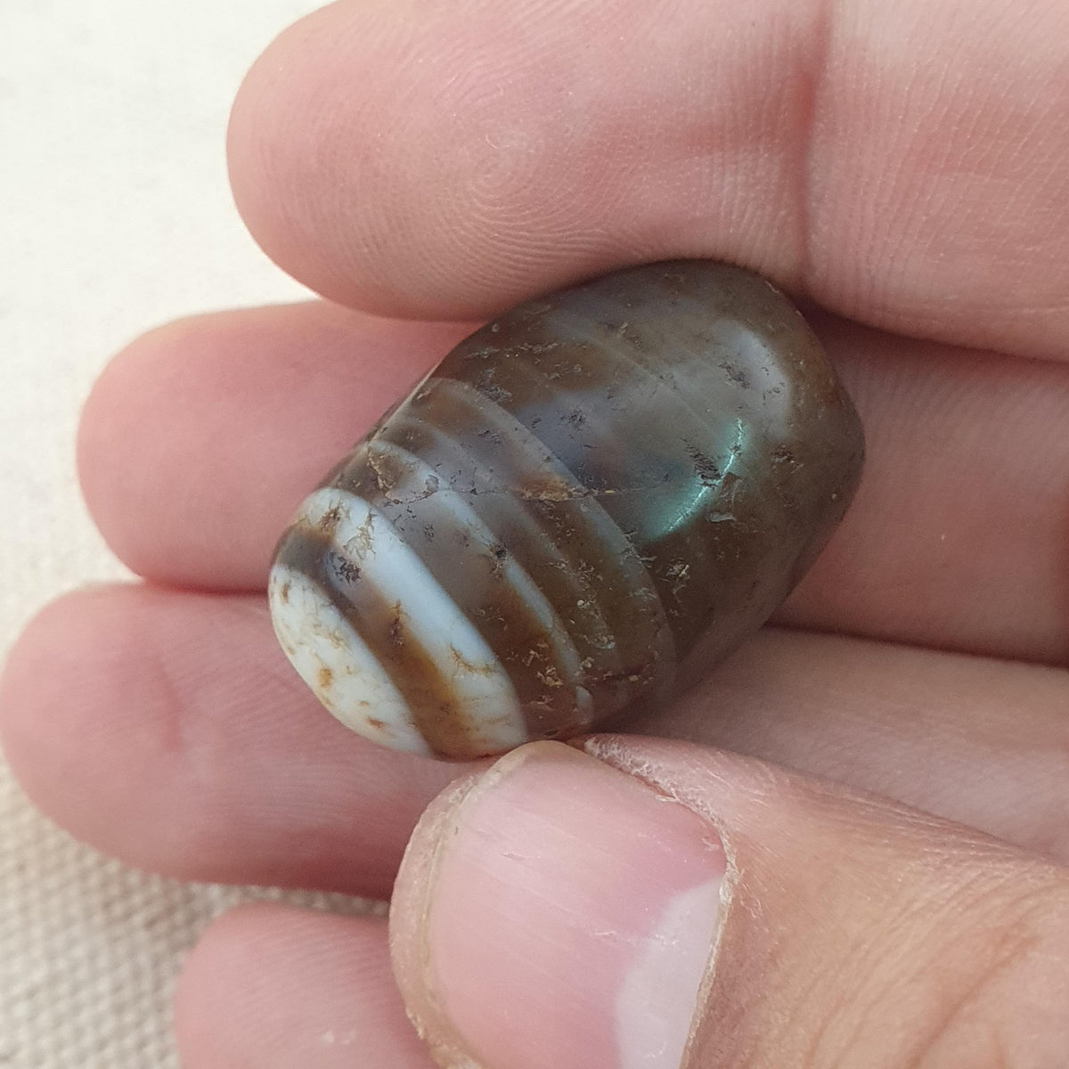 Vintage Natur Auge Suliemani Achat Perlen Amulett