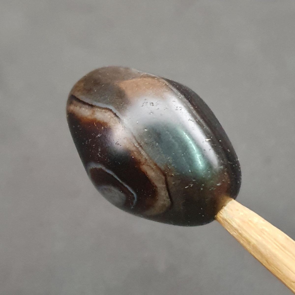Perle Vintage Naturelle en Agate Suliemani pour Amulette