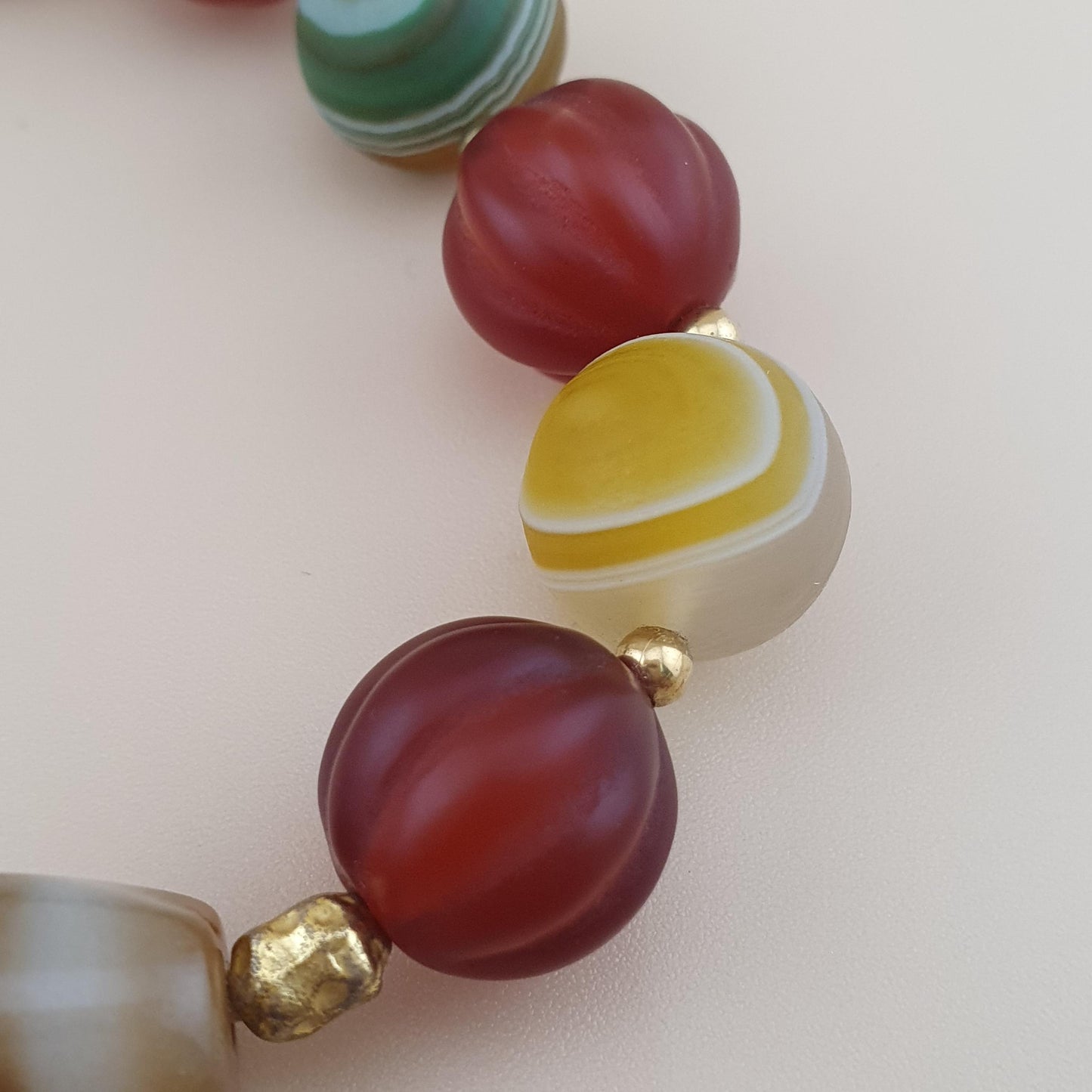 Vintage Carnelian and Suliemani & 1 Eyes Dzi Bead Amulet