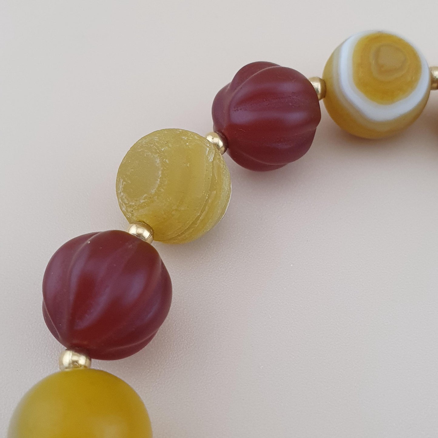 Vintage Carnelian and Suliemani & 1 Eyes Dzi Bead Amulet