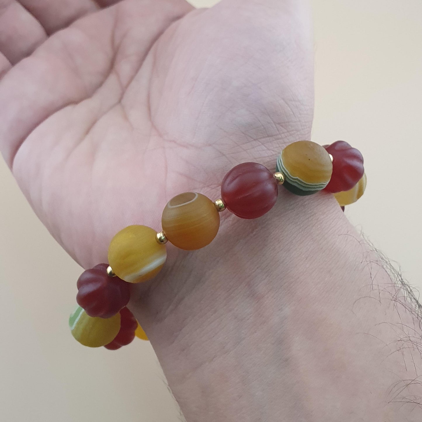 Vintage Carnelian and Suliemani & 1 Eyes Dzi Bead Amulet