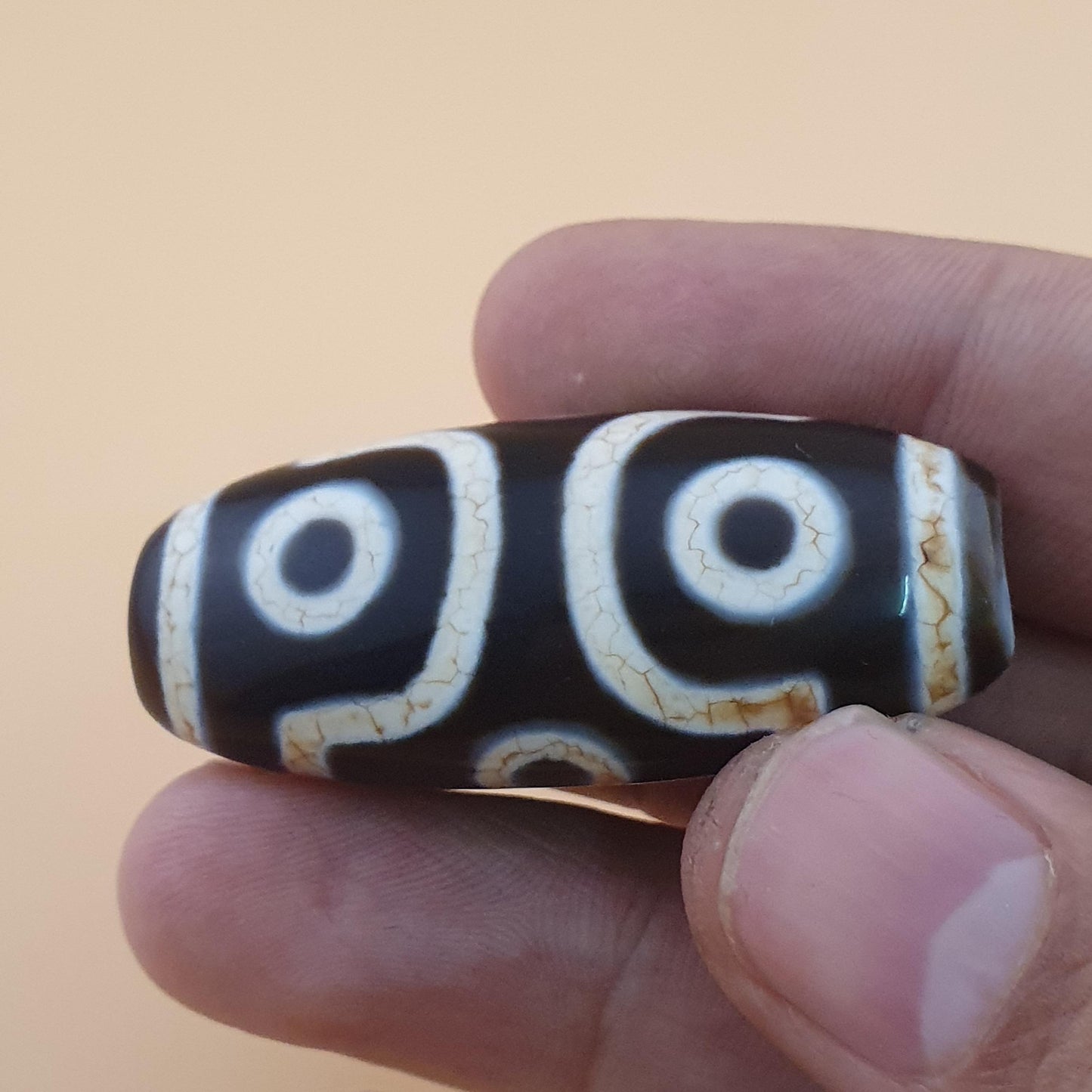 Vintage Himalaya Tibet 6 Augen Achat Dzi Perlen Amulett