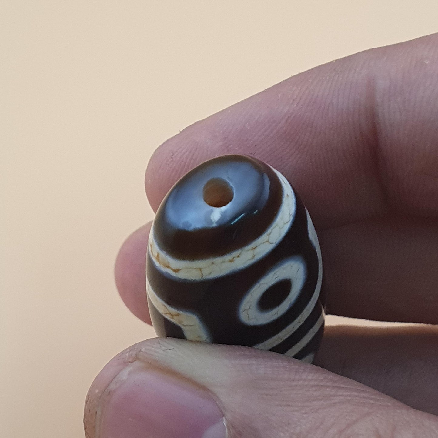 Vintage Himalaya Tibet 6 Augen Achat Dzi Perlen Amulett