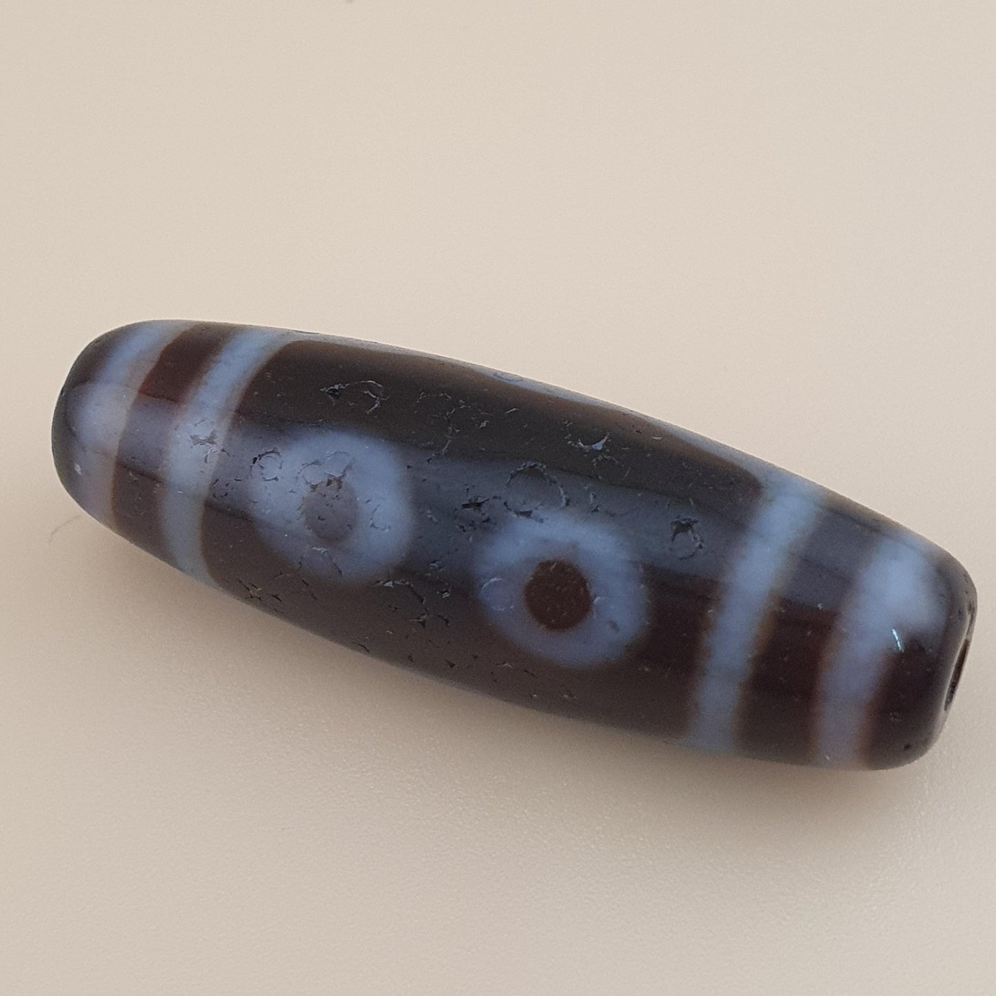 Vintage 5 Eyes Himalayan Tibetan Agate Dzi Bead Amulet