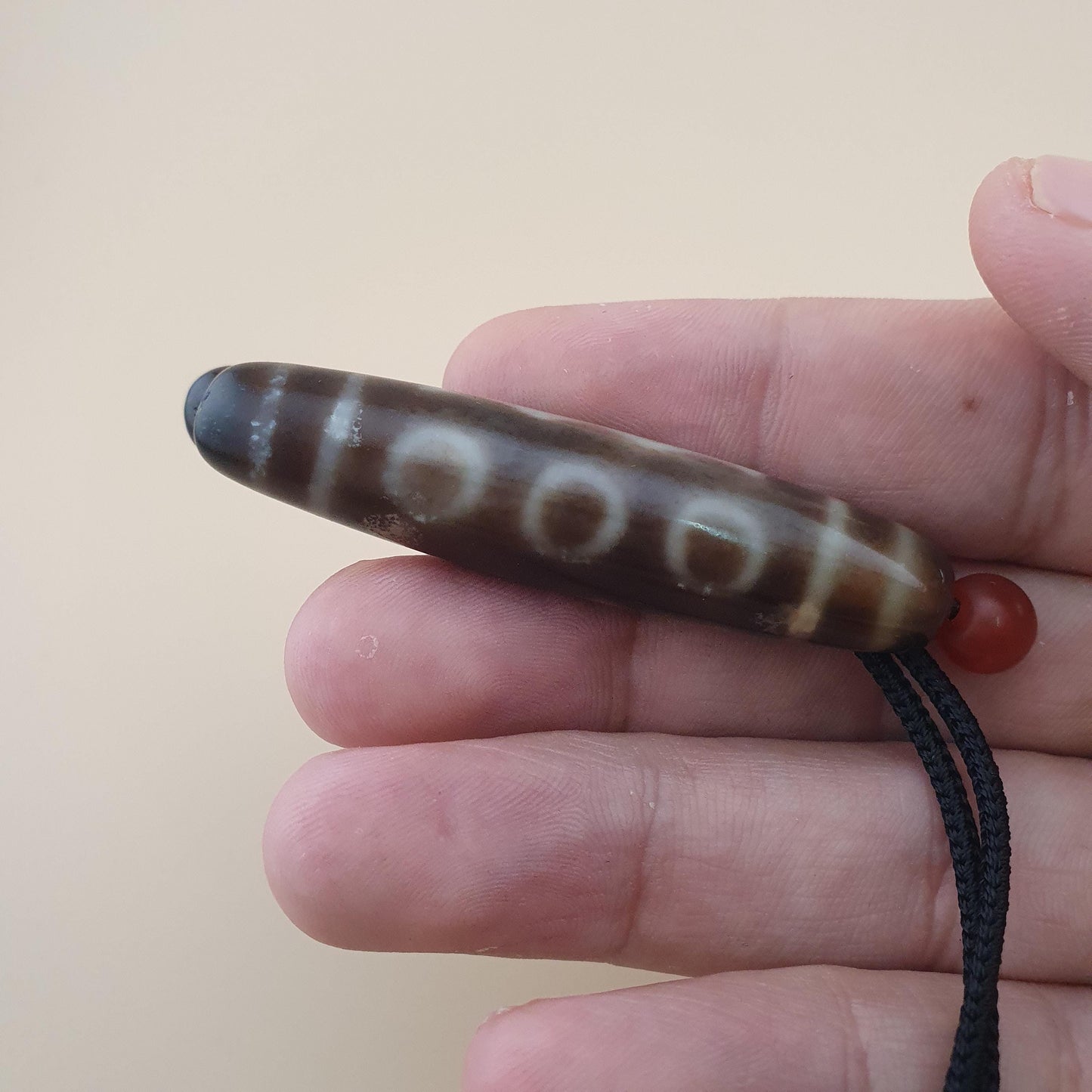 Vintage 5 Eyes Himalayan Tibetan Agate Dzi Bead Amulet