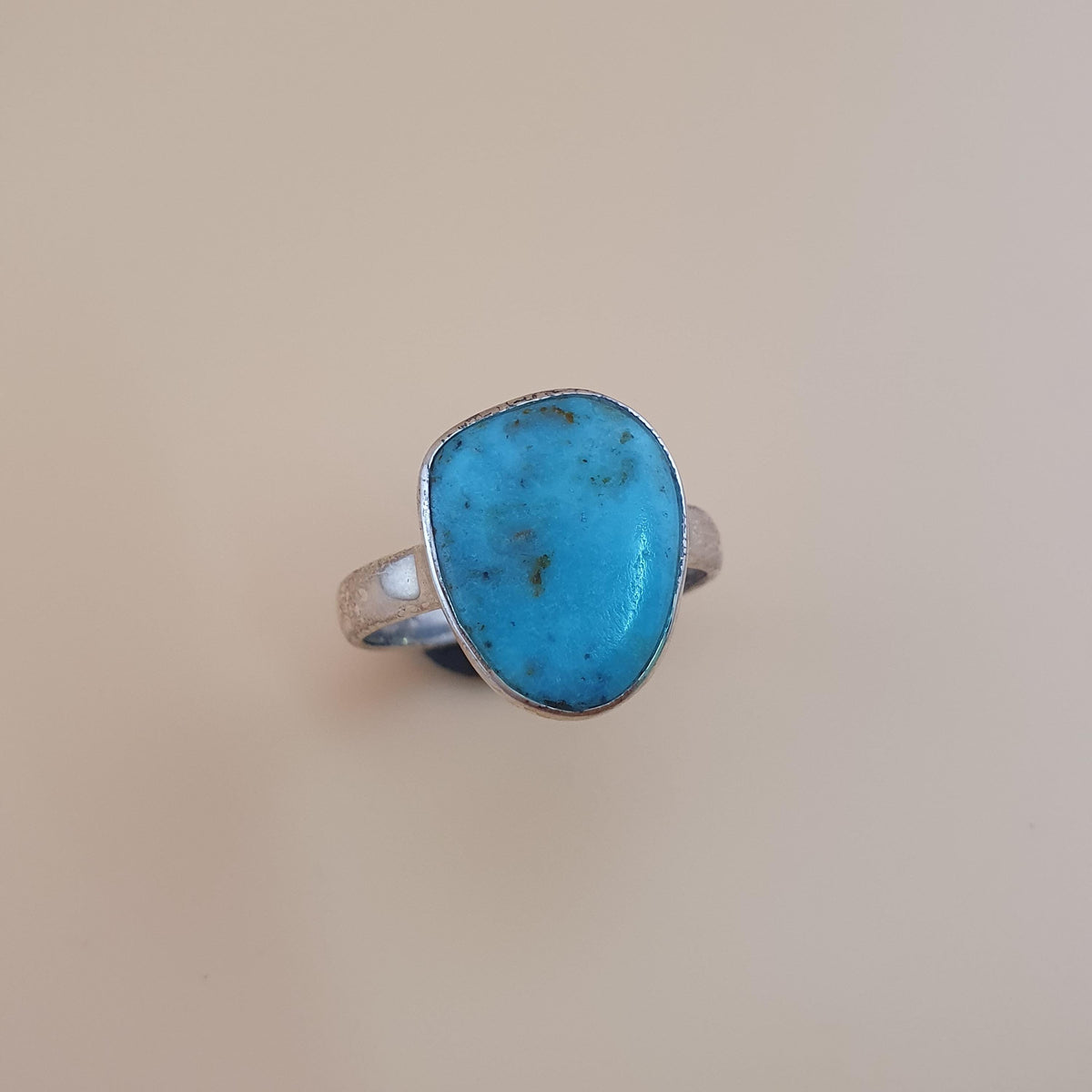 Bague en argent sterling avec turquoise naturelle d'Arizona, fabriquée à la main, style bohème, petite bague en pierre précieuse