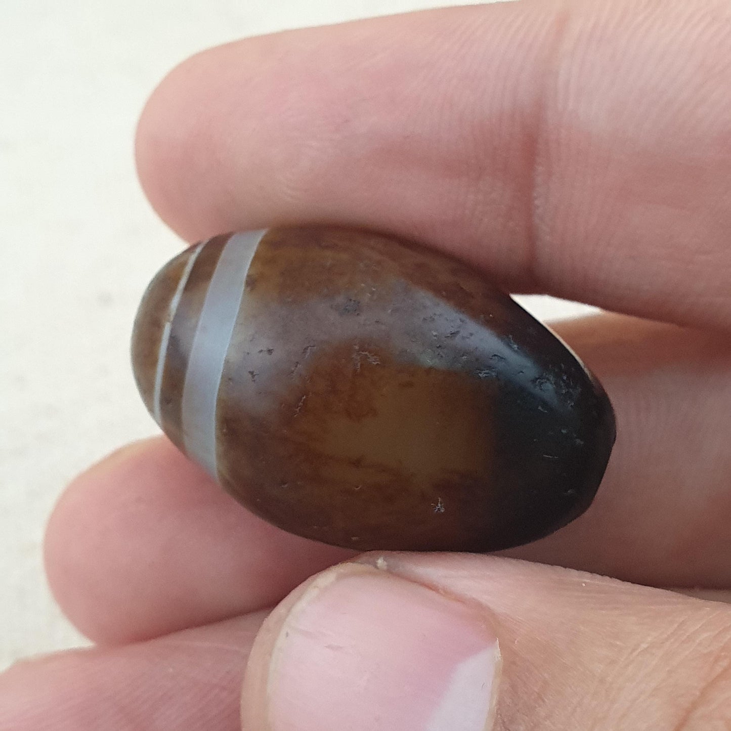 Vintage Suliemani Achat Anhänger: Augenstein Amulett Perle