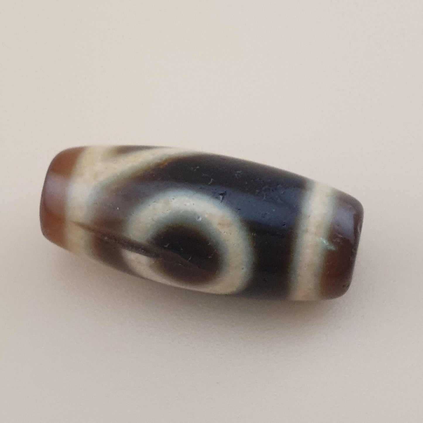 Rare Vintage 1 Eyes Himalayan Tibetan Agate Dzi Bead Unique Pattern Amulet
