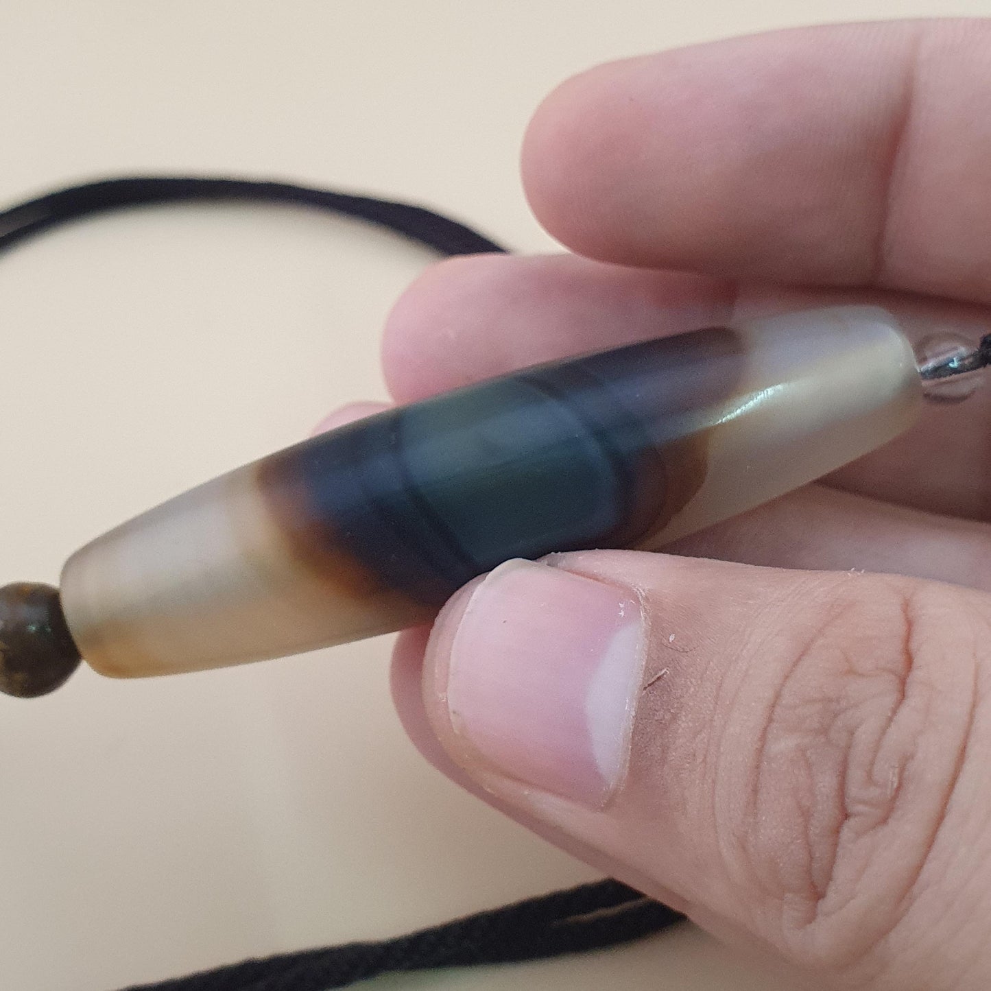 Vintage Natural Eyes Yemeni Suliemani Agate Bead Amulet
