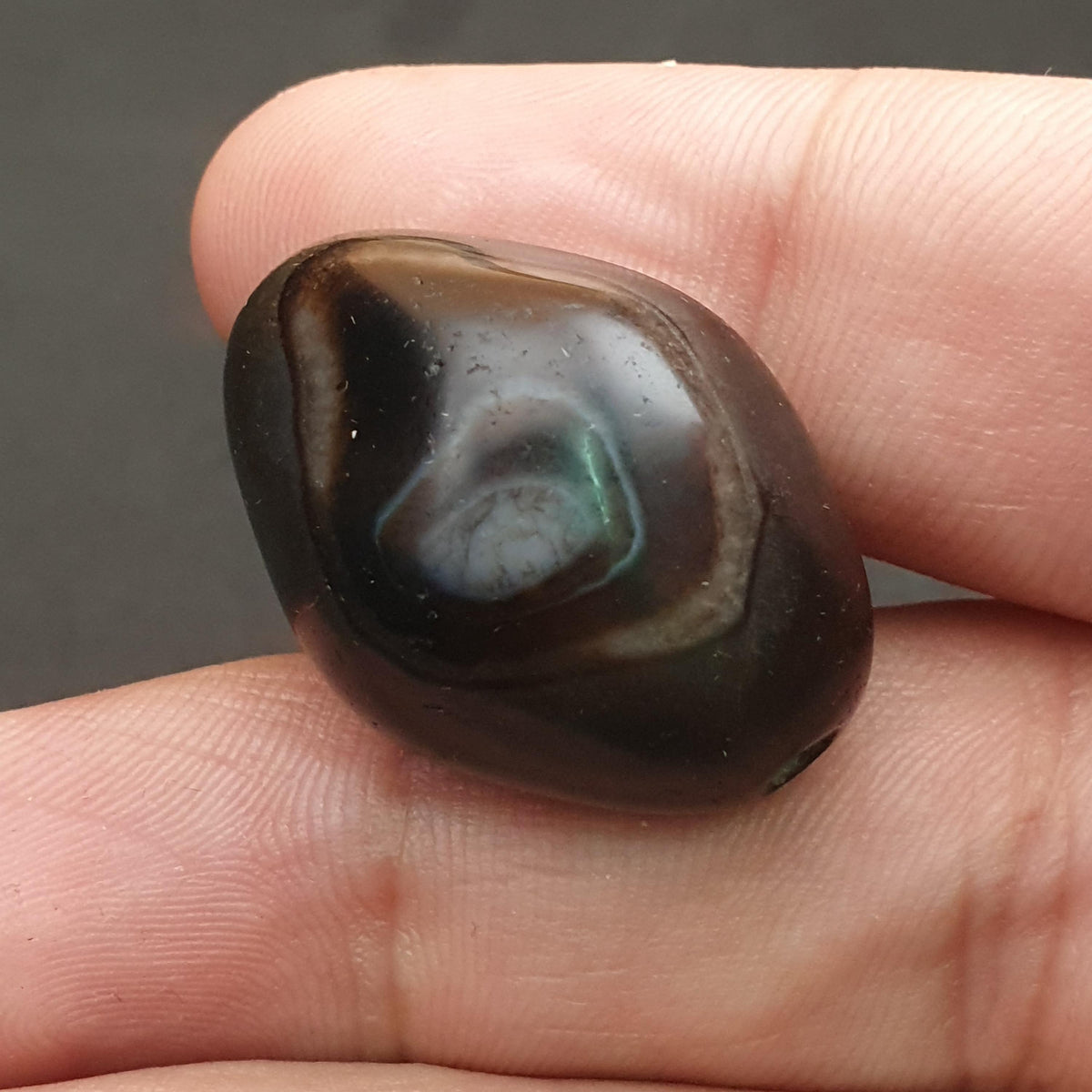 Perle Vintage Naturelle en Agate Suliemani pour Amulette