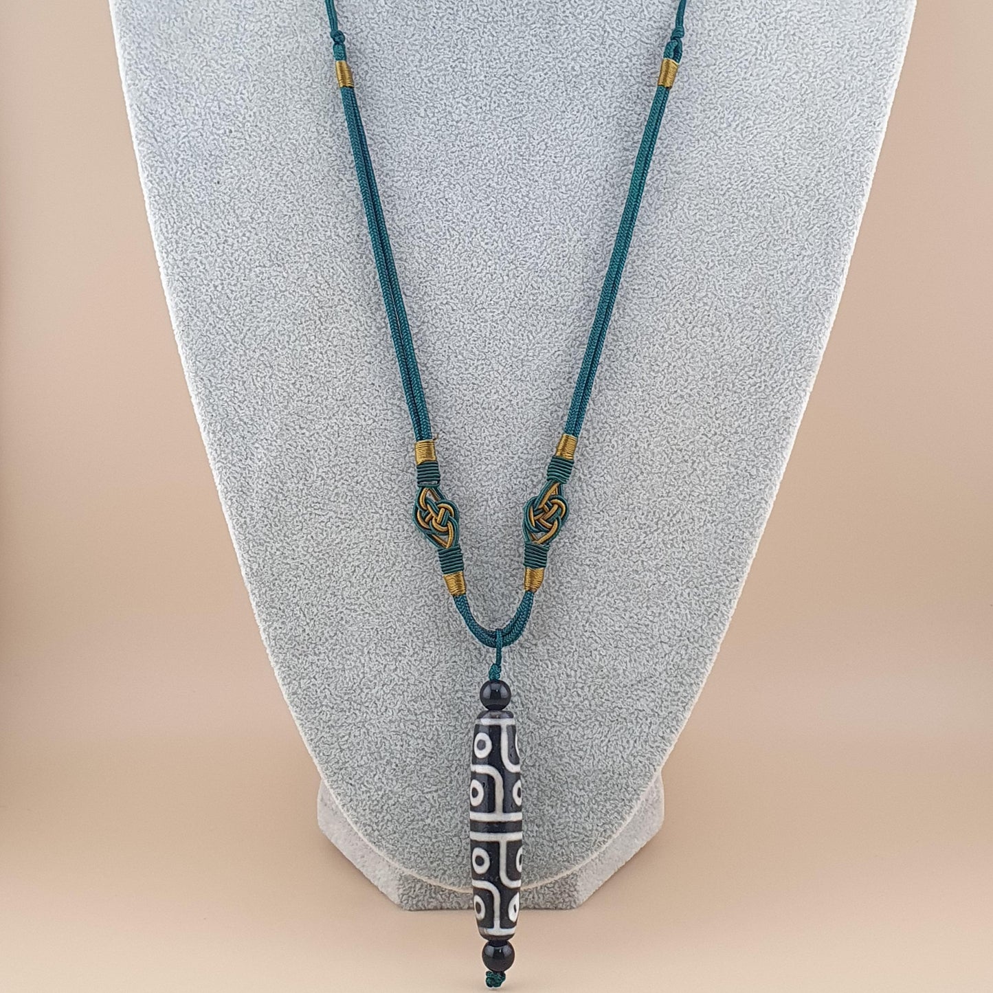 Vintage Seltene 12-äugige tibetische Dzi Perlen Anhänger Halskette Himalaya Achat Amulett