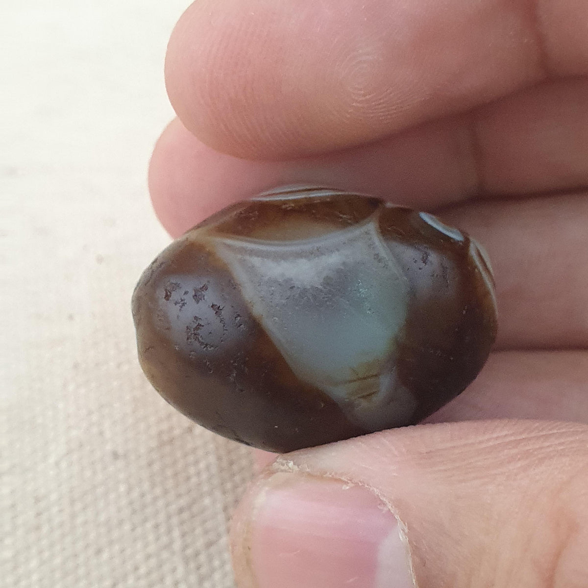 Natur Suliemani Augen Achate Perle Amulett Vintage