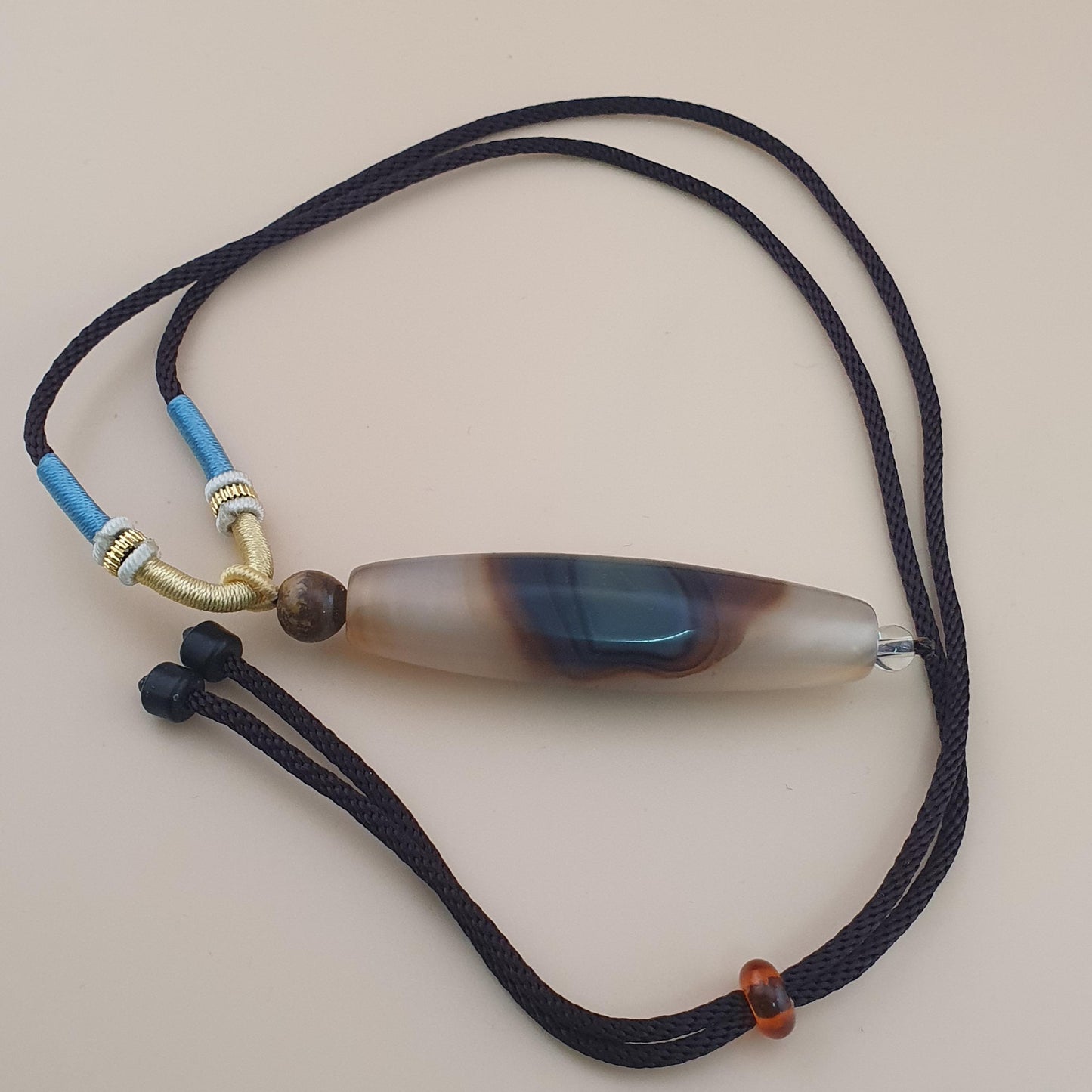 Vintage Natural Eyes Yemeni Suliemani Agate Bead Amulet